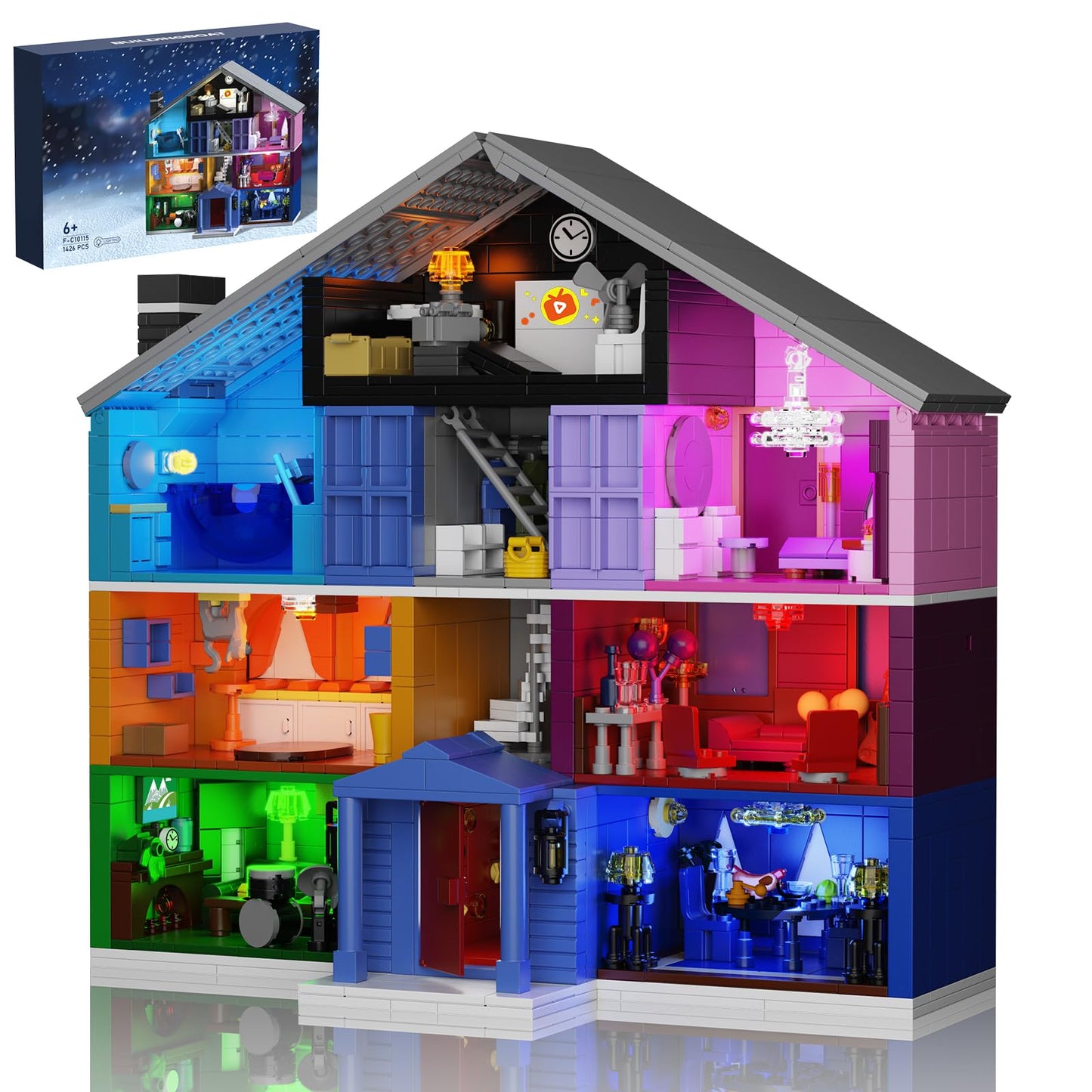 Star House Building Set by PUIOSYMG — 1426 Pcs, LEGO Compatible, Immersive Lighted Rooms