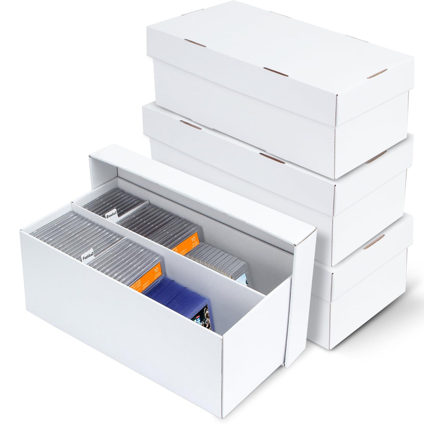 Pulchra 4-Pack Trading Graded Card Storage Box – Holds 88 PSA Slab Cards, 2 Rows, Dividers