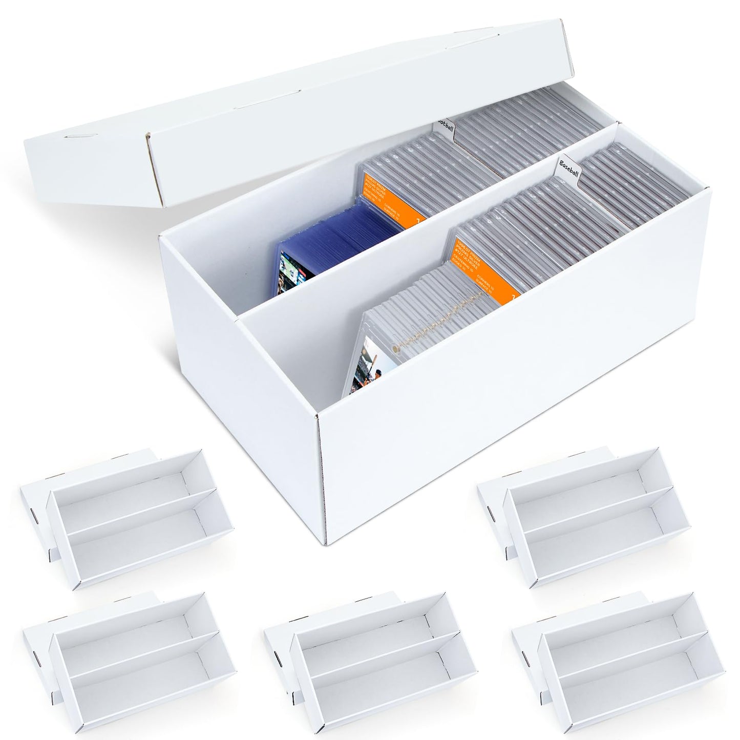 Pulchra 6-Pack Trading Graded Card Storage Box – 2 Rows, Holds 88 Slab Cards