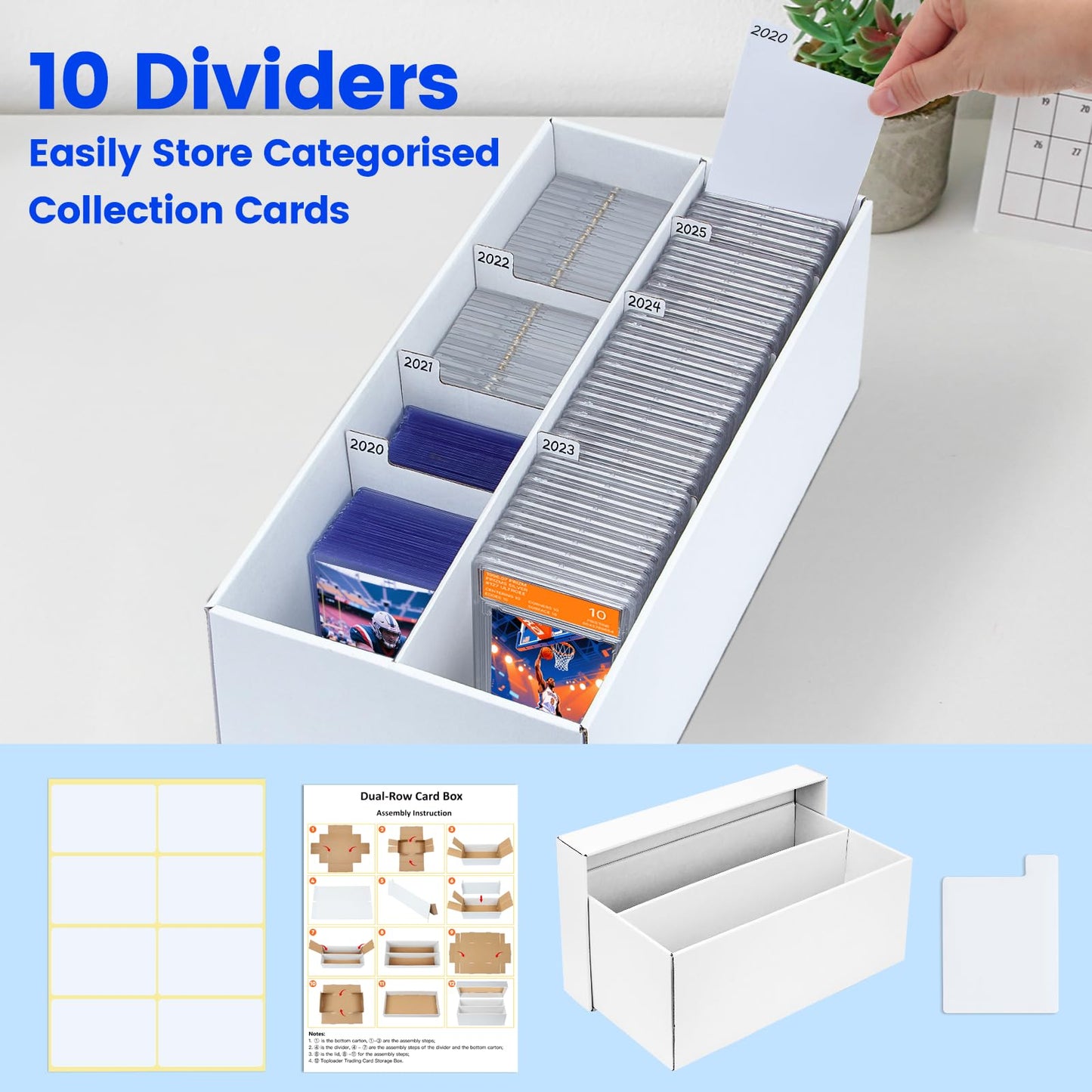 Pulchra 6-Pack Trading Graded Card Storage Box – 2 Rows, Holds 88 Slab Cards