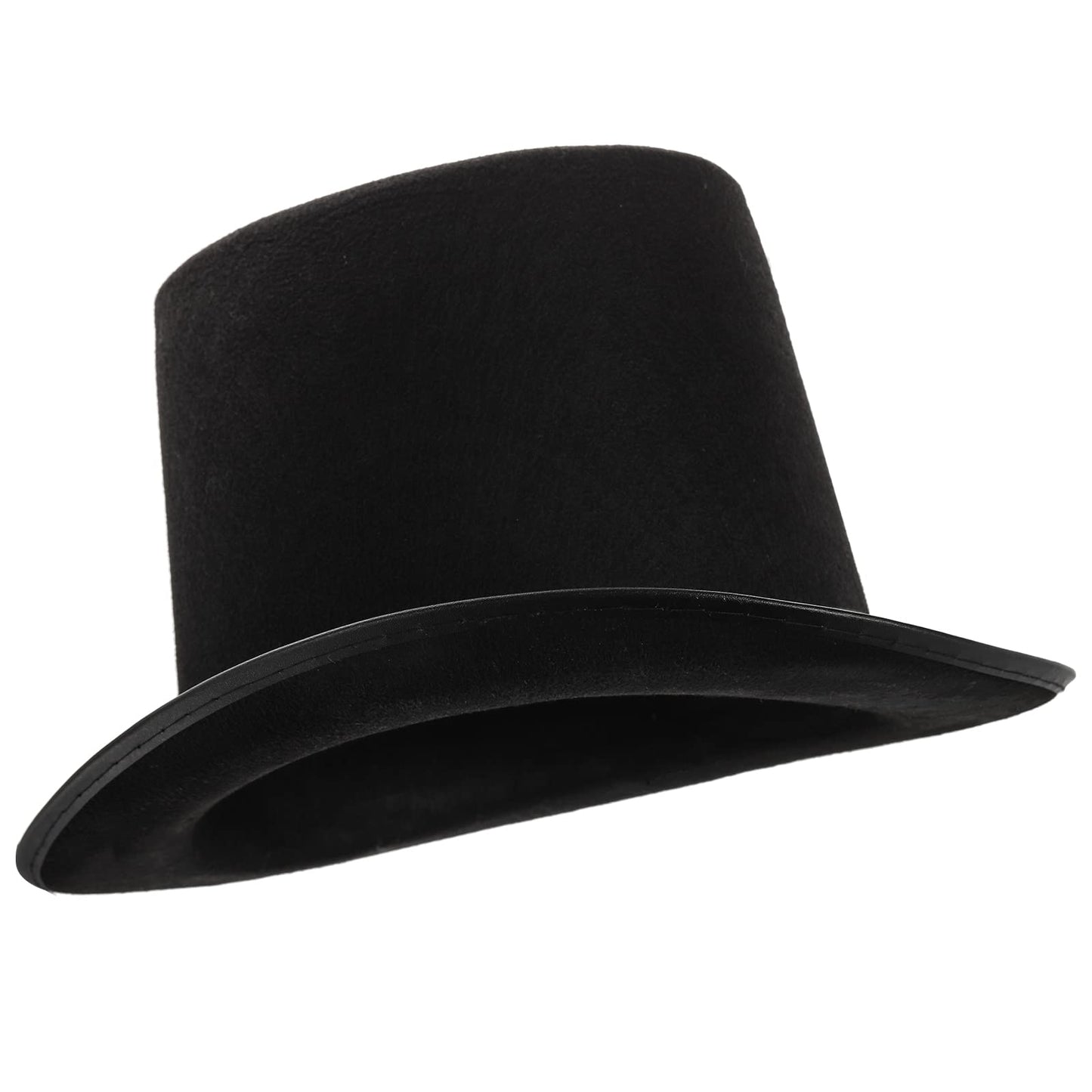 Pumtus 2-Pack Black Felt Top Hats – Victorian Stovepipe Hats for Cosplay & Halloween (Unisex)