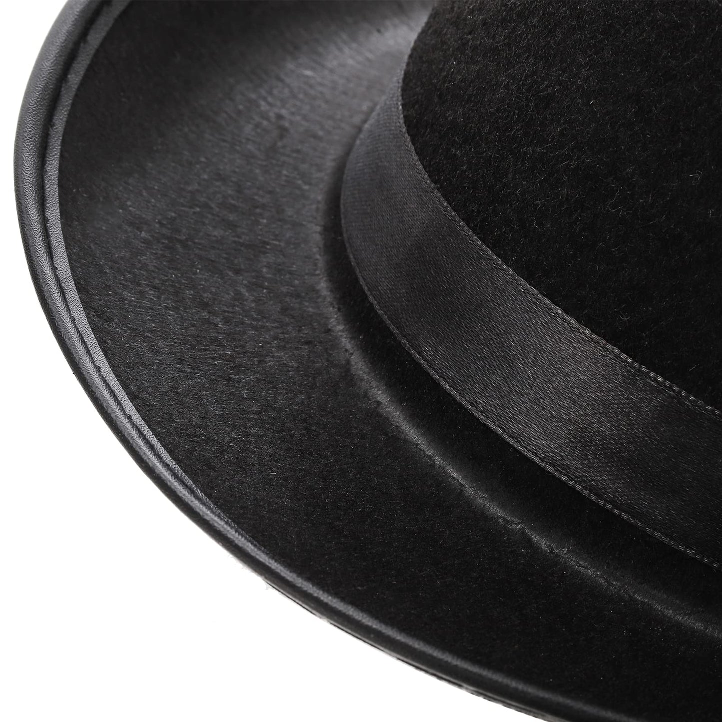 Pumtus 2-Pack Black Felt Top Hats – Victorian Stovepipe Hats for Cosplay & Halloween (Unisex)