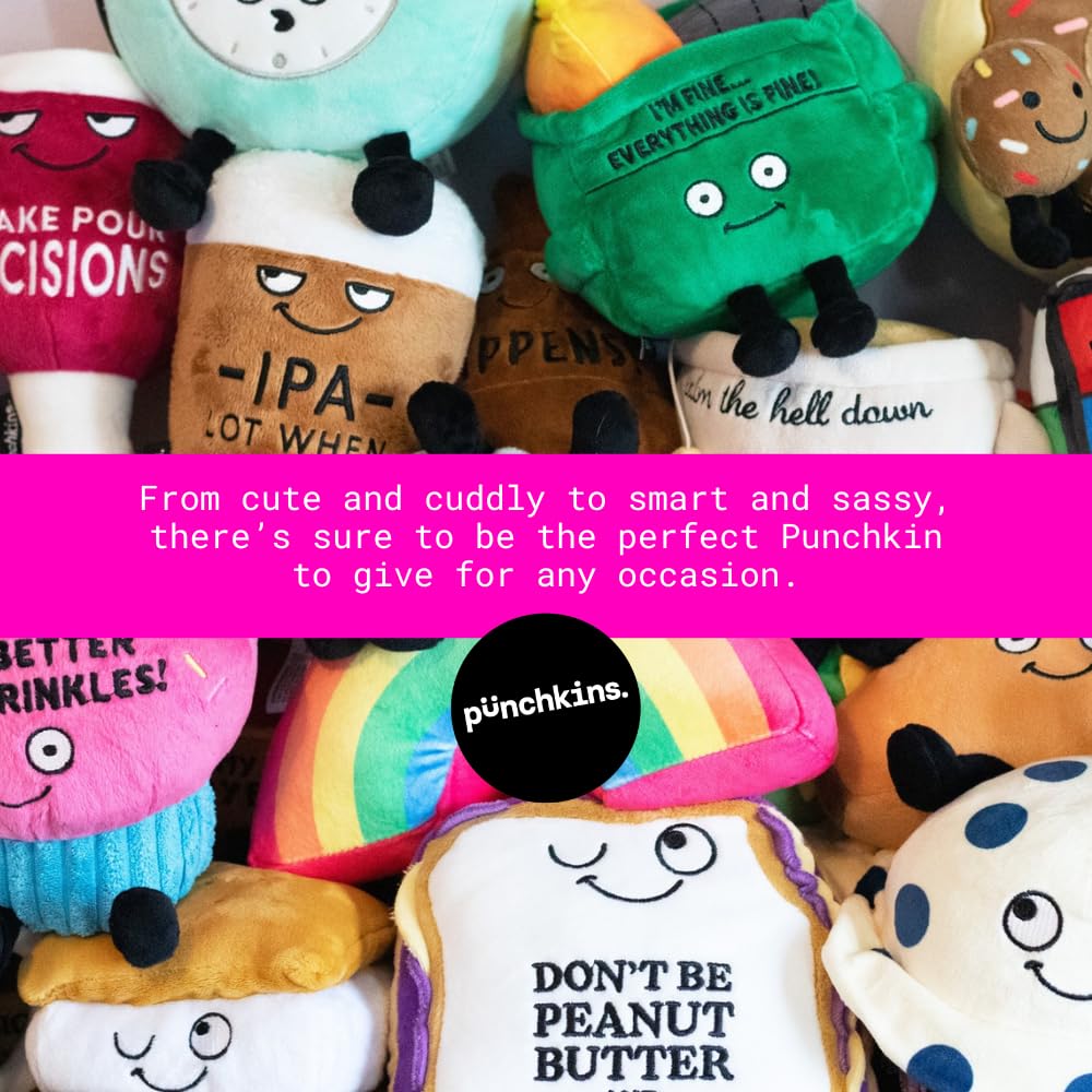 Punchkins Mushroom Plushie - I Don't Give A Shitake Sassy Plush for Food Lovers