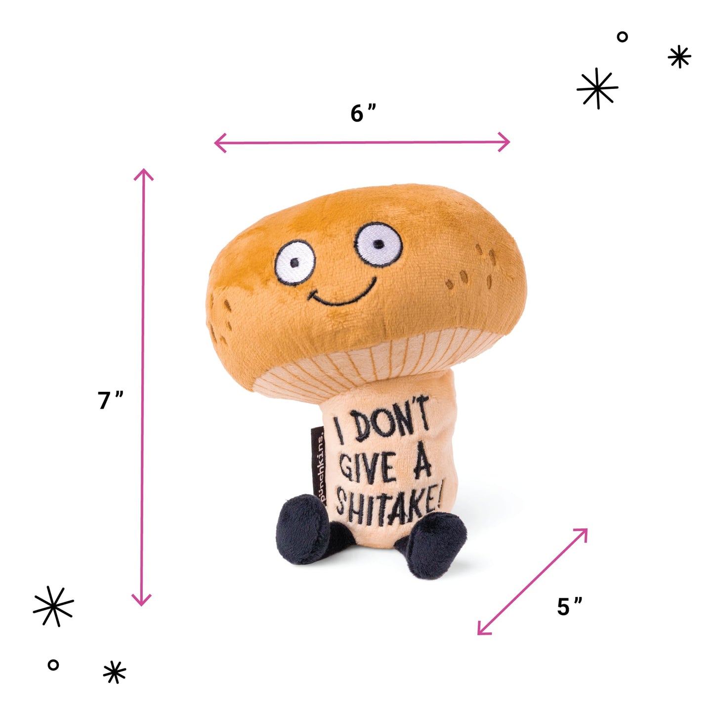 Punchkins Mushroom Plushie - I Don't Give A Shitake Sassy Plush for Food Lovers