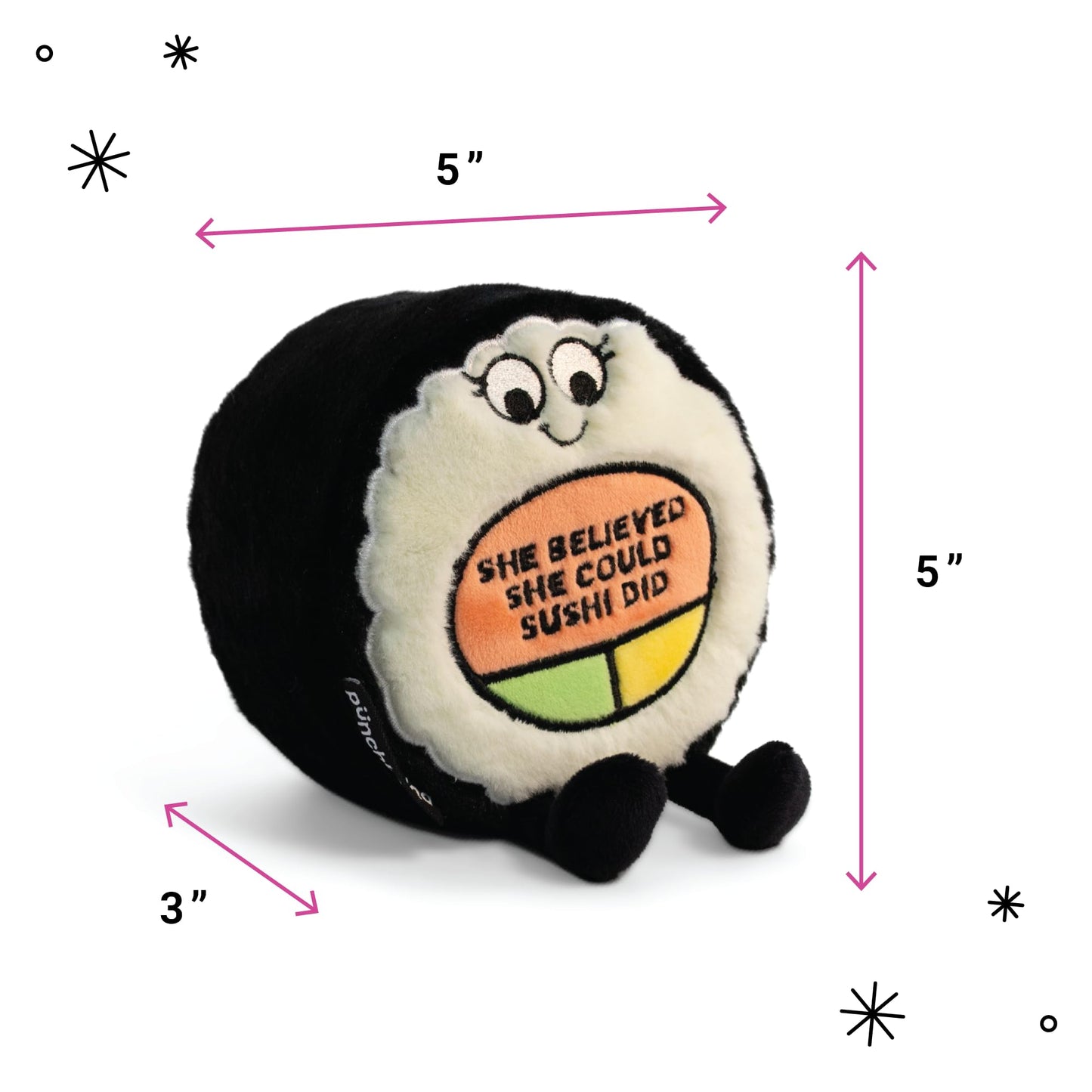 Punchkins Sushi Plushie – She Believed She Could Sushi Did Punny Plush, Cute Gift for Kids