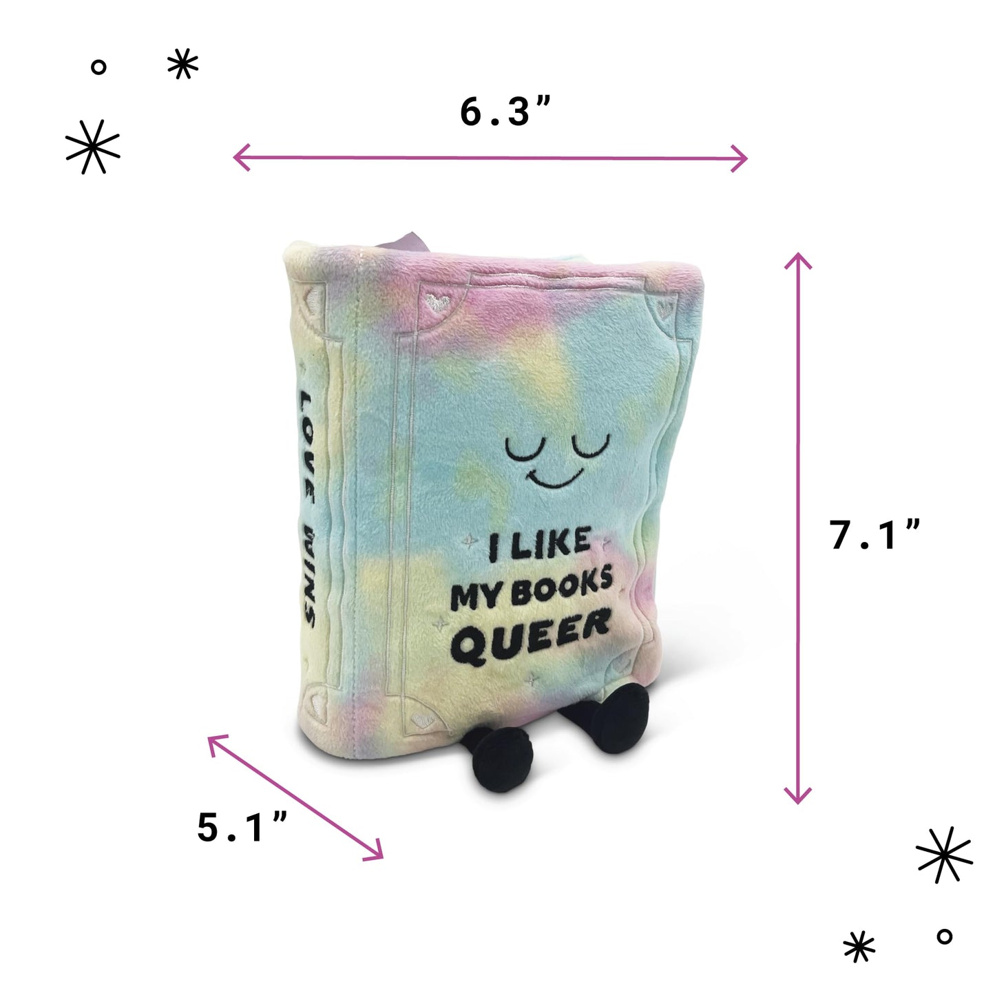 Punchkins Book Plushie - I Like My Books Queer | Gift for Book Lovers