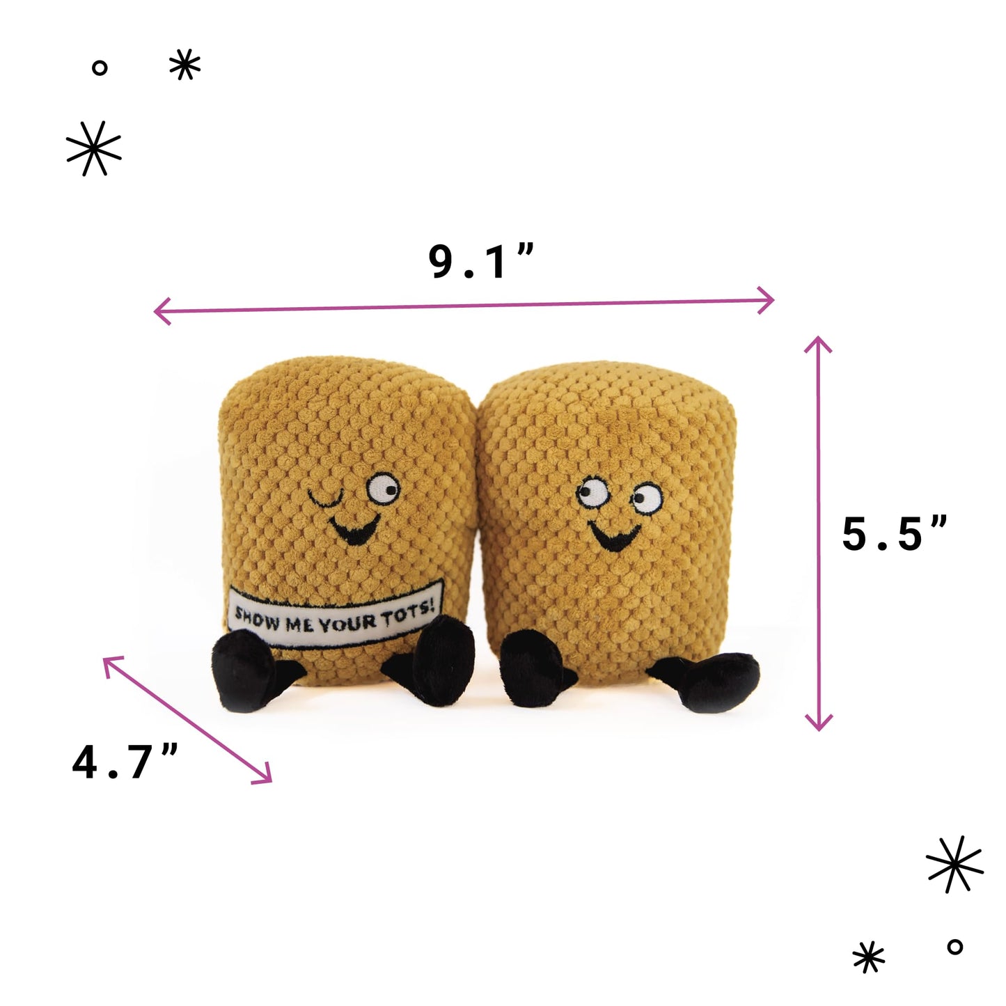 Punchkins Tater Tot Plushie – Show Me Your Tots! Sassy Potato Plush Gift