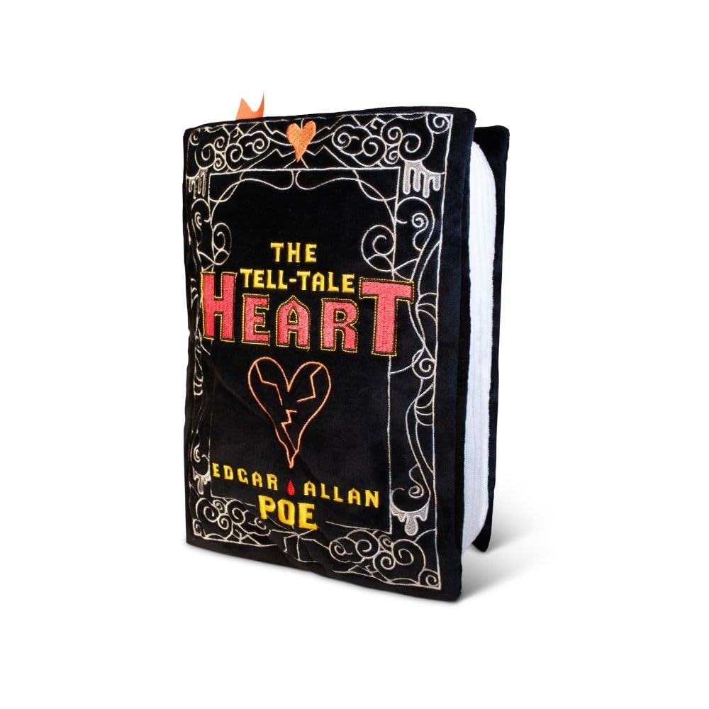 Punchkins Tell-Tale Heart Book Plush – Poe Inspired Gift for Readers, 11x7 Pillow