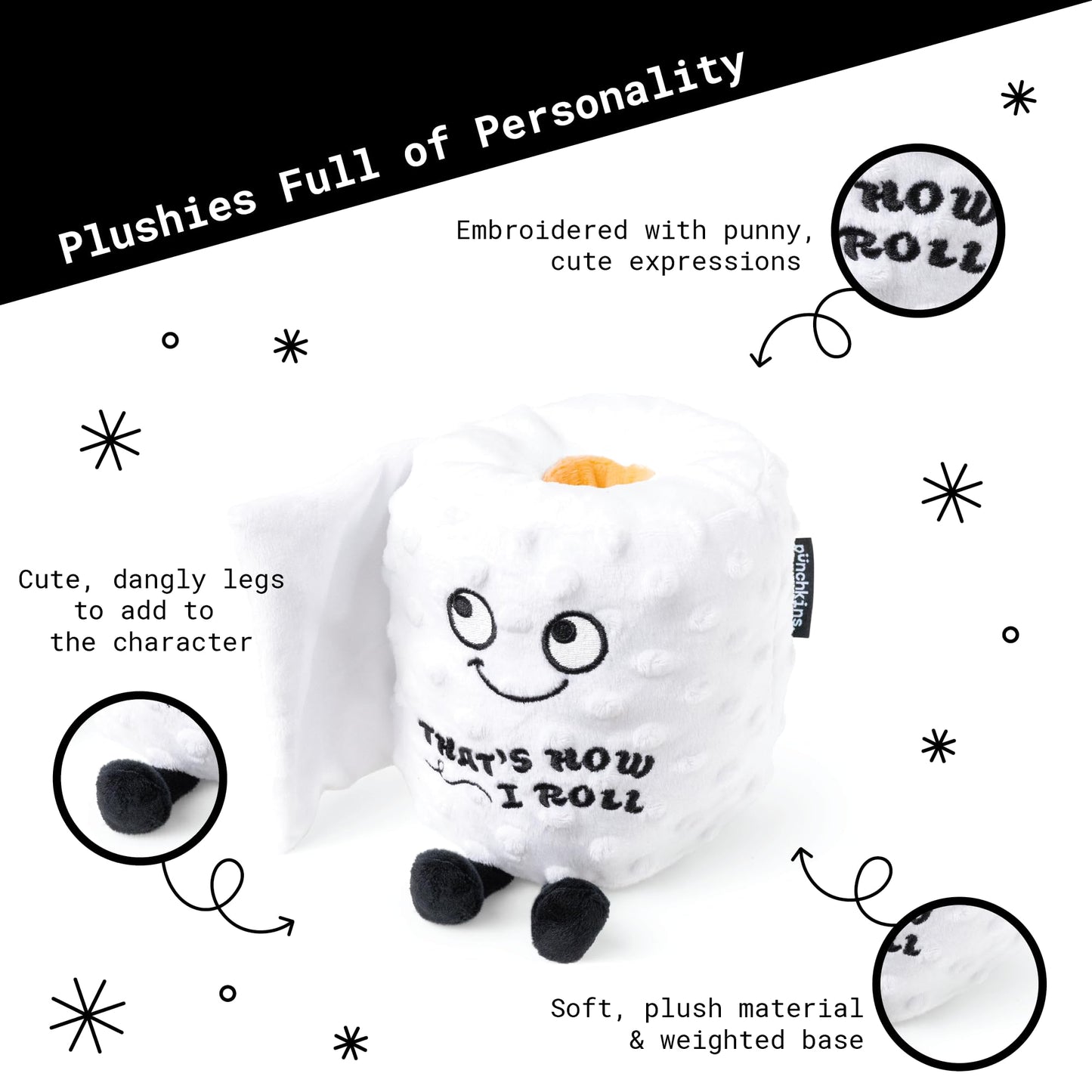 Punchkins Toilet Roll Plushie – That's How I Roll Silly Plush Toy