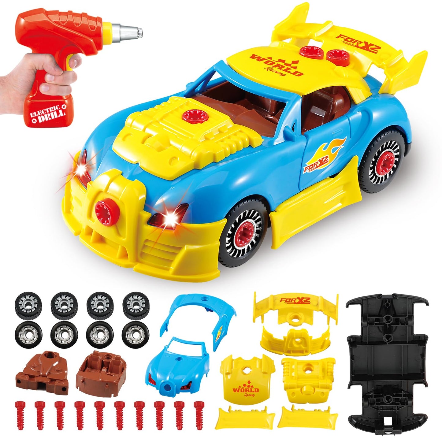 Pup Go Construction Toys for Kids 3-5 | Build Your Own Car Kit with Lights & Sounds