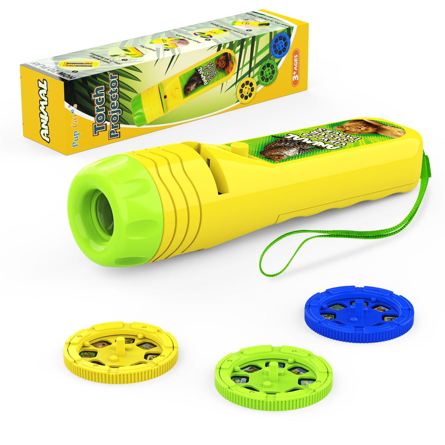 Pup Go 2-Pack Torch & Projector for Kids — Wild Animal & Sea World Themes, 48 Images, 3+