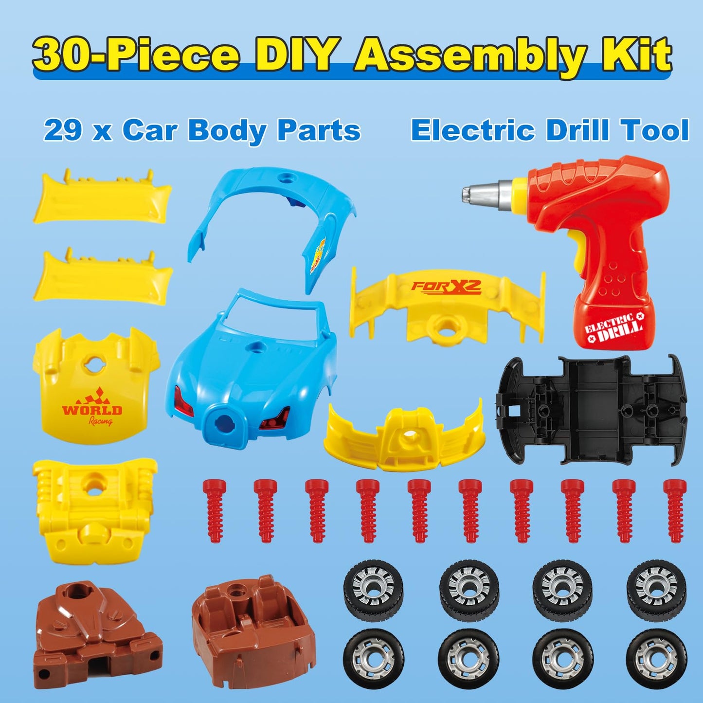 Pup Go Construction Toys for Kids 3-5 | Build Your Own Car Kit with Lights & Sounds