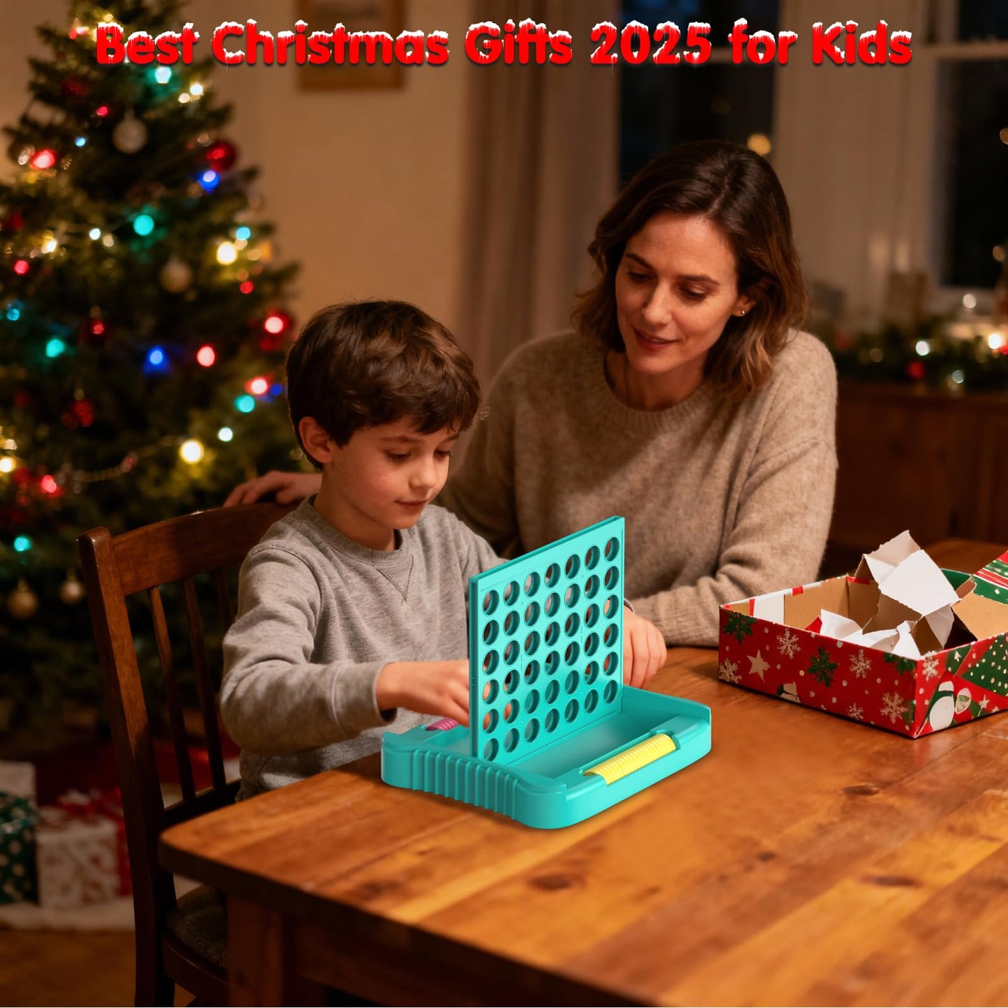 Pup Go 4-in-Row Game | Classic Family Board Game for Kids & Adults | Portable 2-Player Travel Set