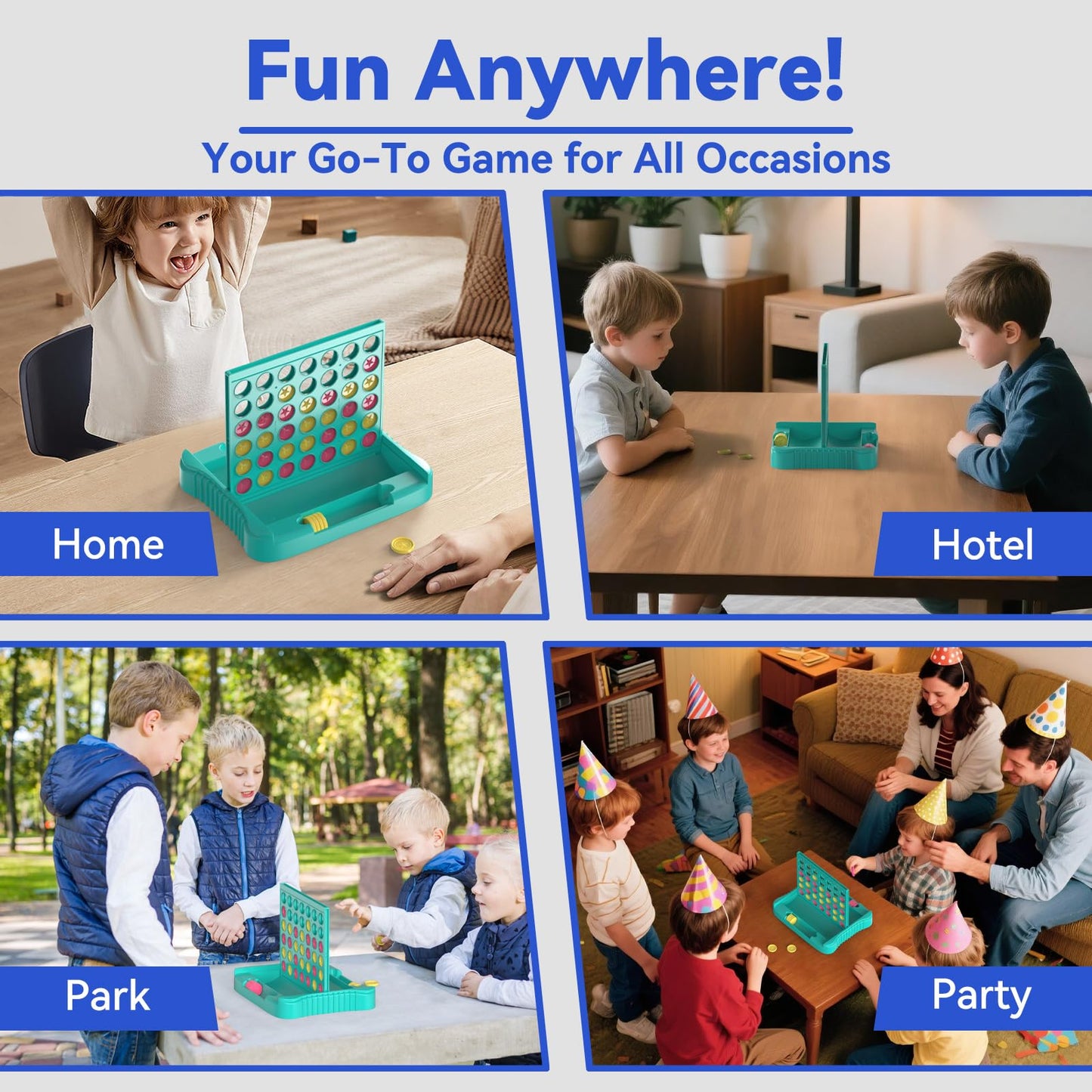 Pup Go 4-in-Row Game | Classic Family Board Game for Kids & Adults | Portable 2-Player Travel Set