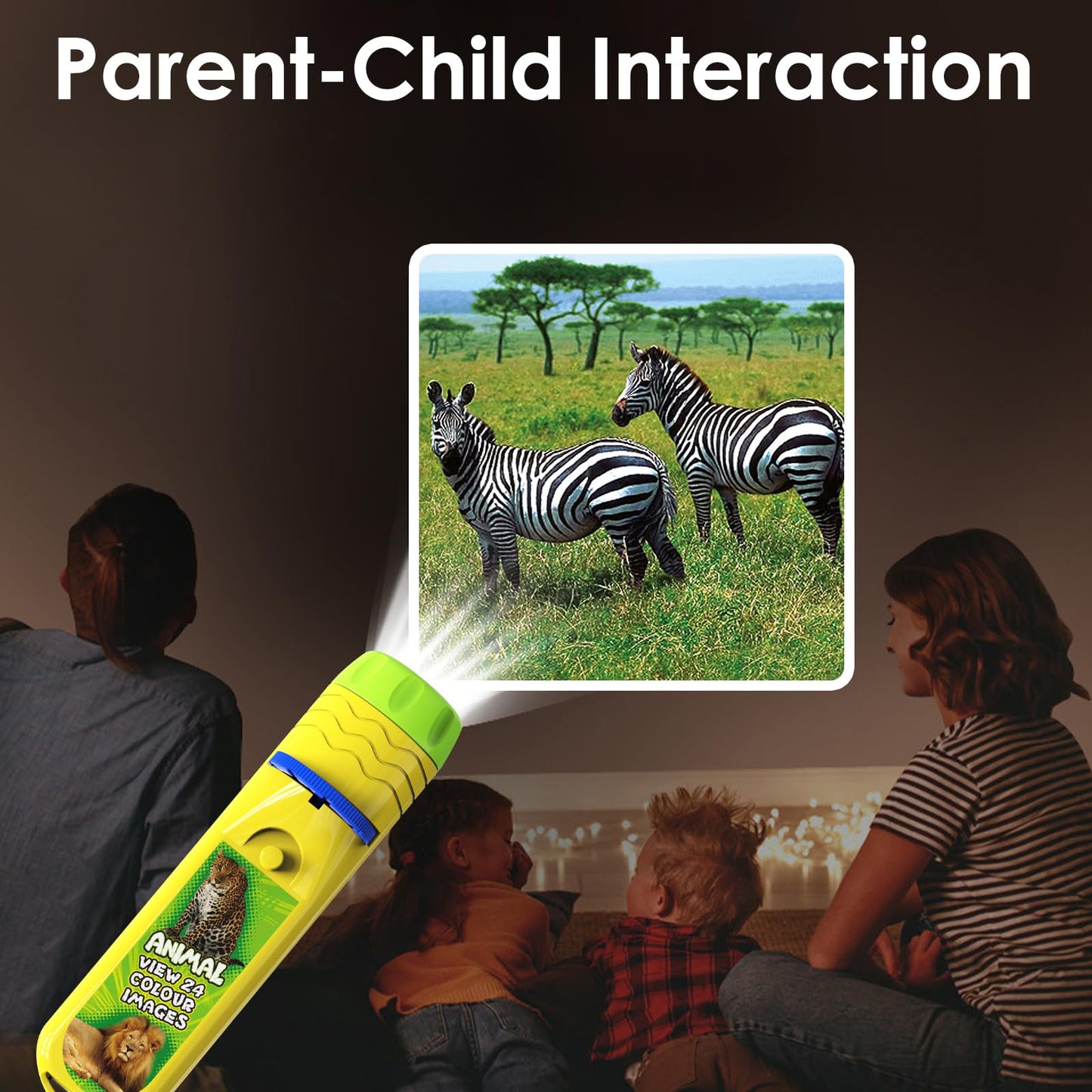 Pup Go Animal Projector Flashlight for Kids 3+, 24 Images on 3 Discs, Safari Animal Night Light & Learning Toy