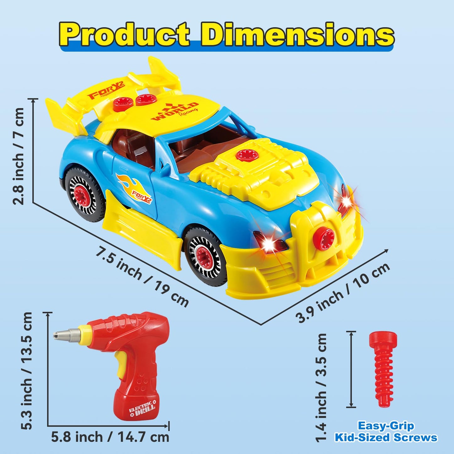 Pup Go Construction Toys for Kids 3-5 | Build Your Own Car Kit with Lights & Sounds