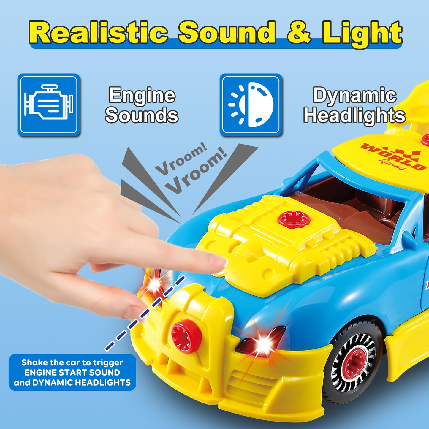 Pup Go Construction Toys for Kids 3-5 | Build Your Own Car Kit with Lights & Sounds