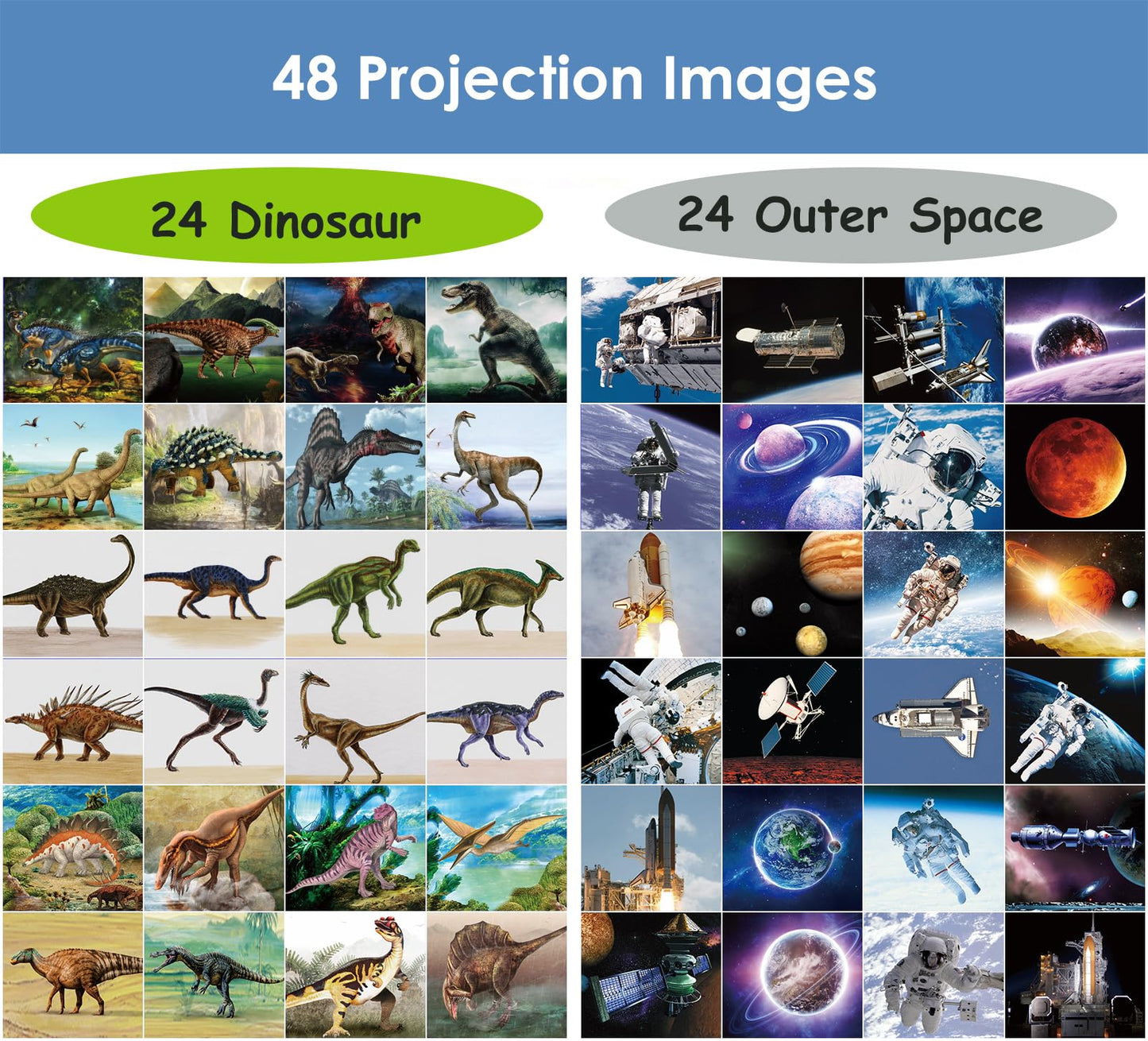 Pup Go 2-Pack Dinosaur & Space Torch Projector for Kids