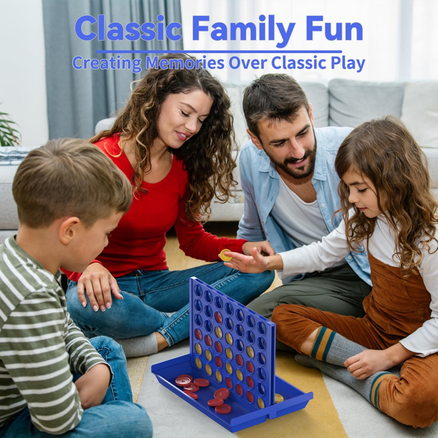 Pup Go Four in a Row – Portable 2-Player Family Board Game for Kids & Teens