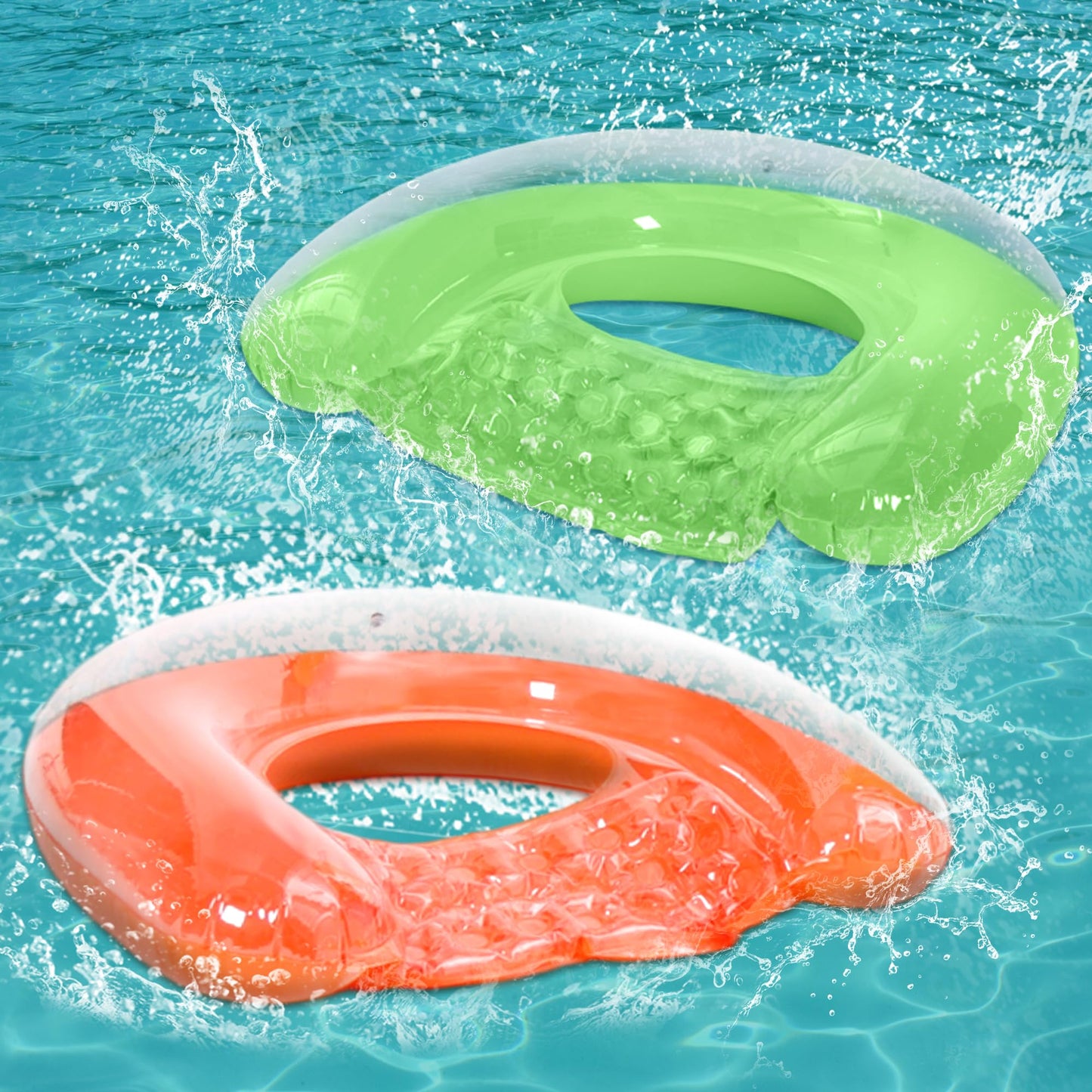 PuppyuWill 2-Pack Pool Floats – Minimalist 3-in-1 Lounge Chairs (52 x 38), UV-Resistant PVC