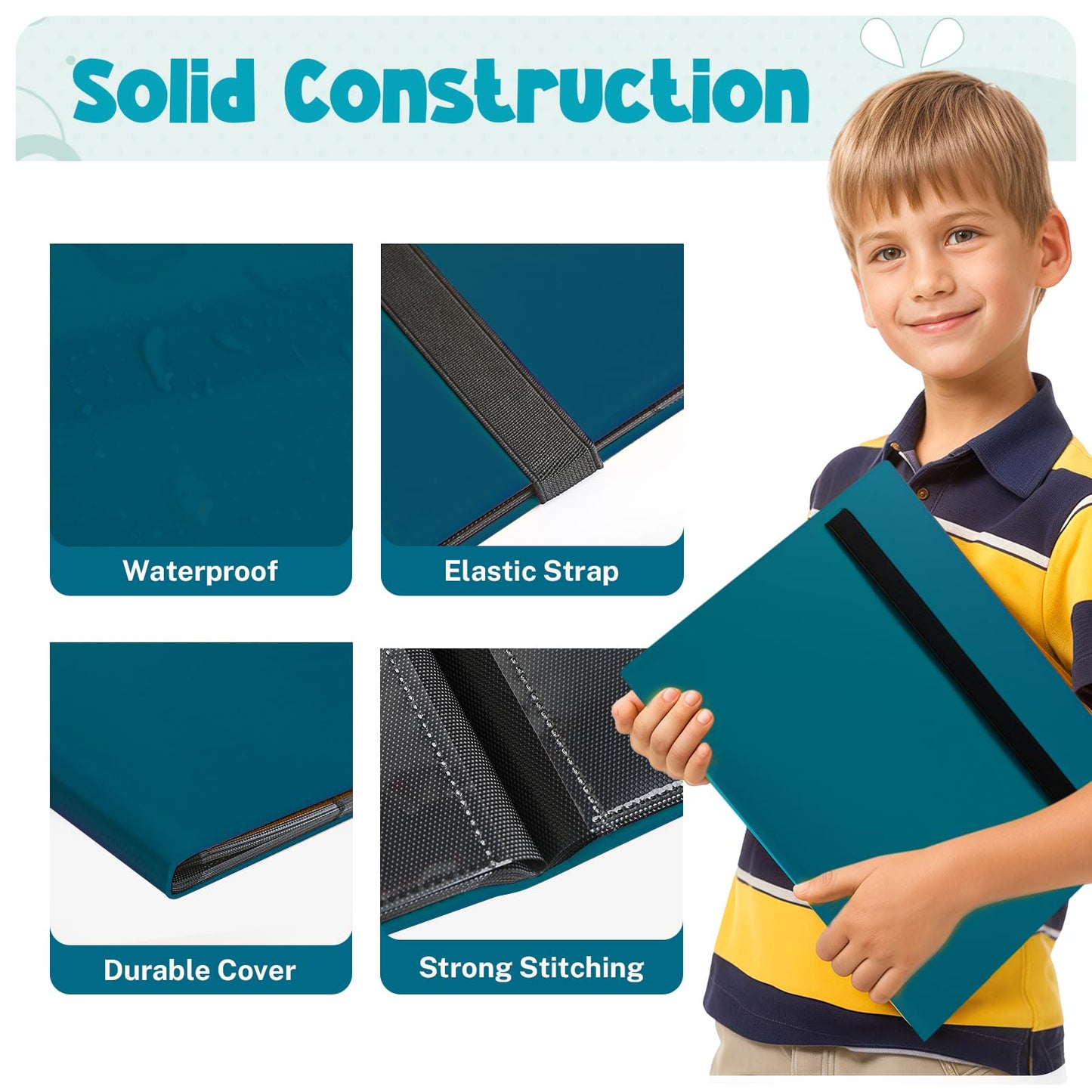 PUPTILY Card Binder 9-Pocket Album – 360 Card Capacity, Malachite Green