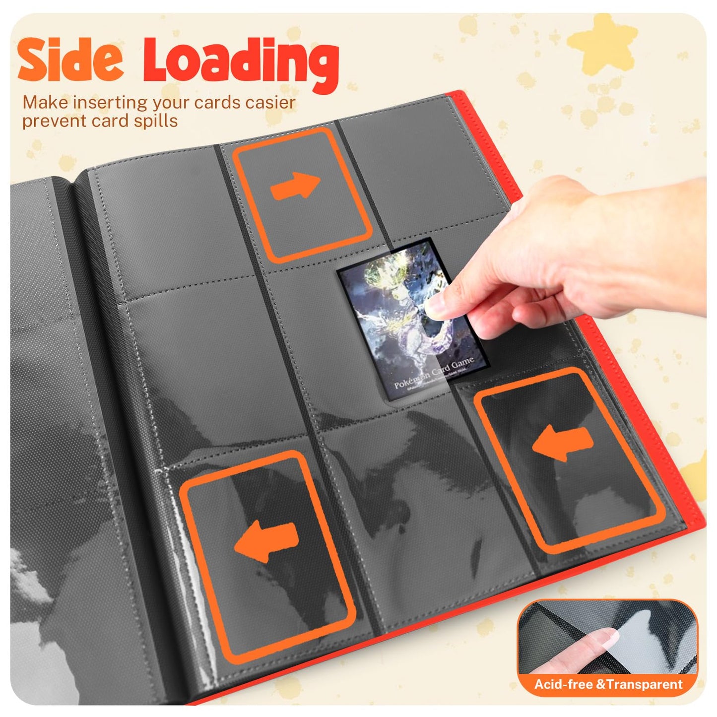 PUPTILY Card Binder Red – 9-Pocket, 360 Card Capacity, 20 Pages, MTG/TCG/Baseball Compatible