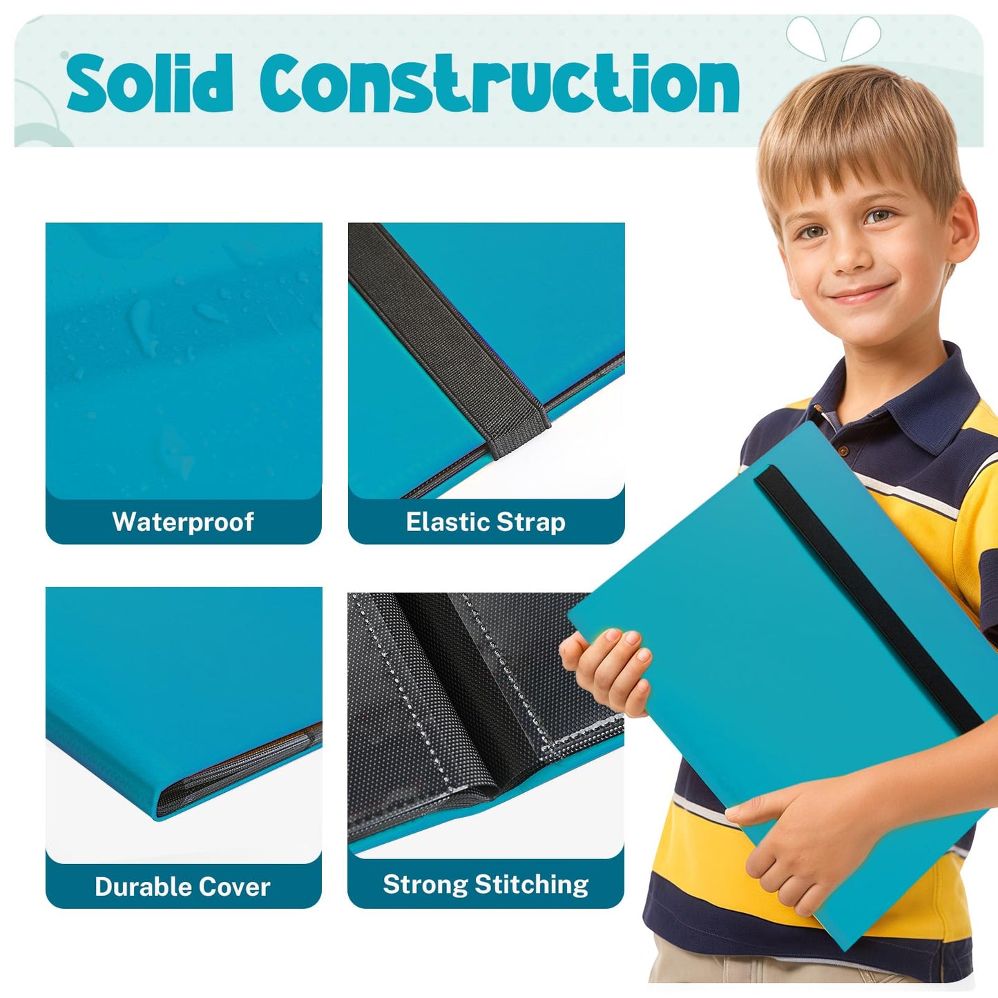PUPTILY Card Binder - 9-Pocket Trading Card Album, 360 Card Capacity, 20 Pages, Lake Blue