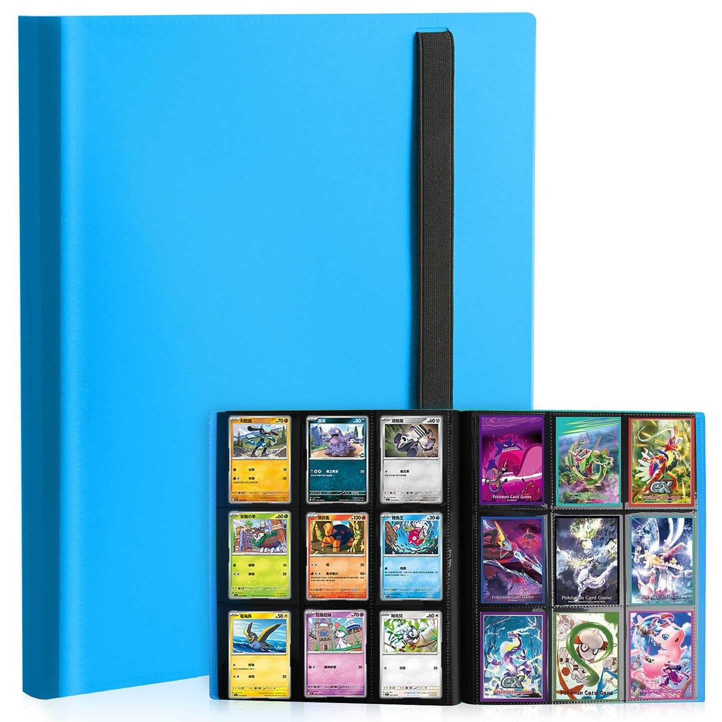 PUPTILY Card Binder 9-Pocket Album – 360 Card Capacity, 20 Pages, Light Blue