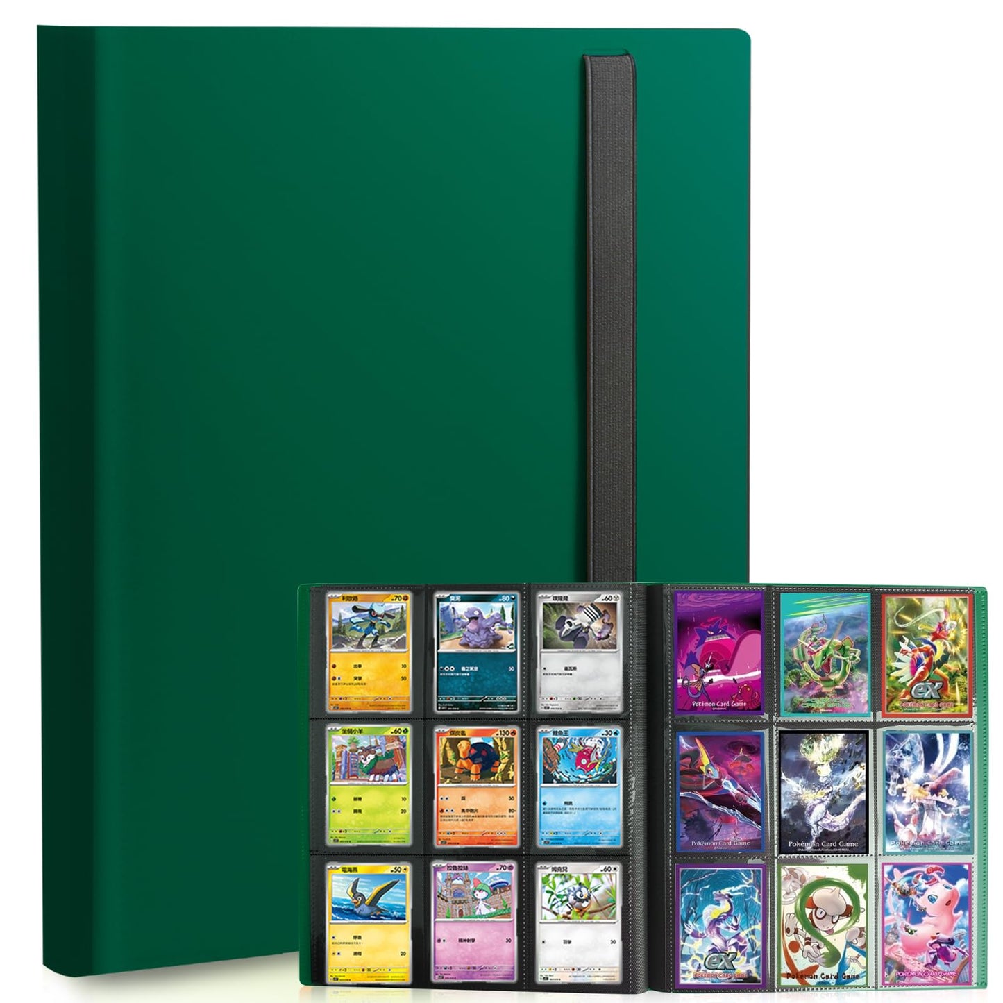 PUPTILY Card Binder – 360 Card Capacity, 20 Pages, 9-Pocket Album (Green)