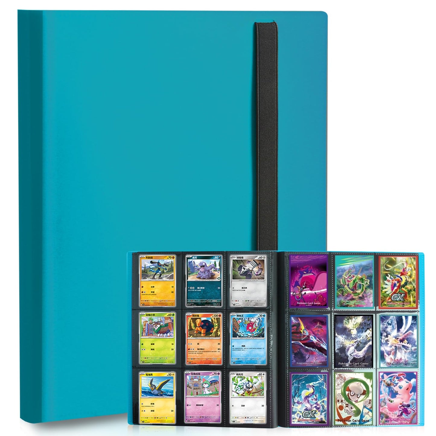 PUPTILY Card Binder - 9-Pocket Trading Card Album, 360 Card Capacity, 20 Pages, Lake Blue