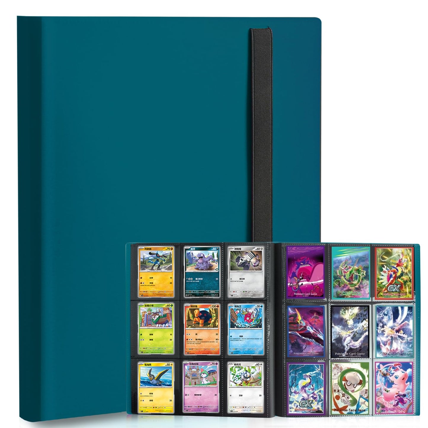 PUPTILY Card Binder 9-Pocket Album – 360 Card Capacity, Malachite Green