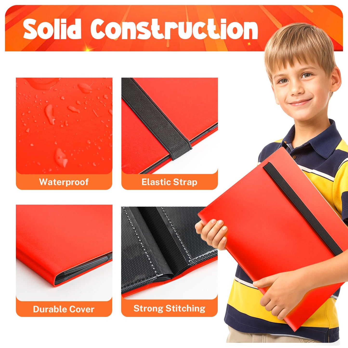 PUPTILY Card Binder Red – 9-Pocket, 360 Card Capacity, 20 Pages, MTG/TCG/Baseball Compatible