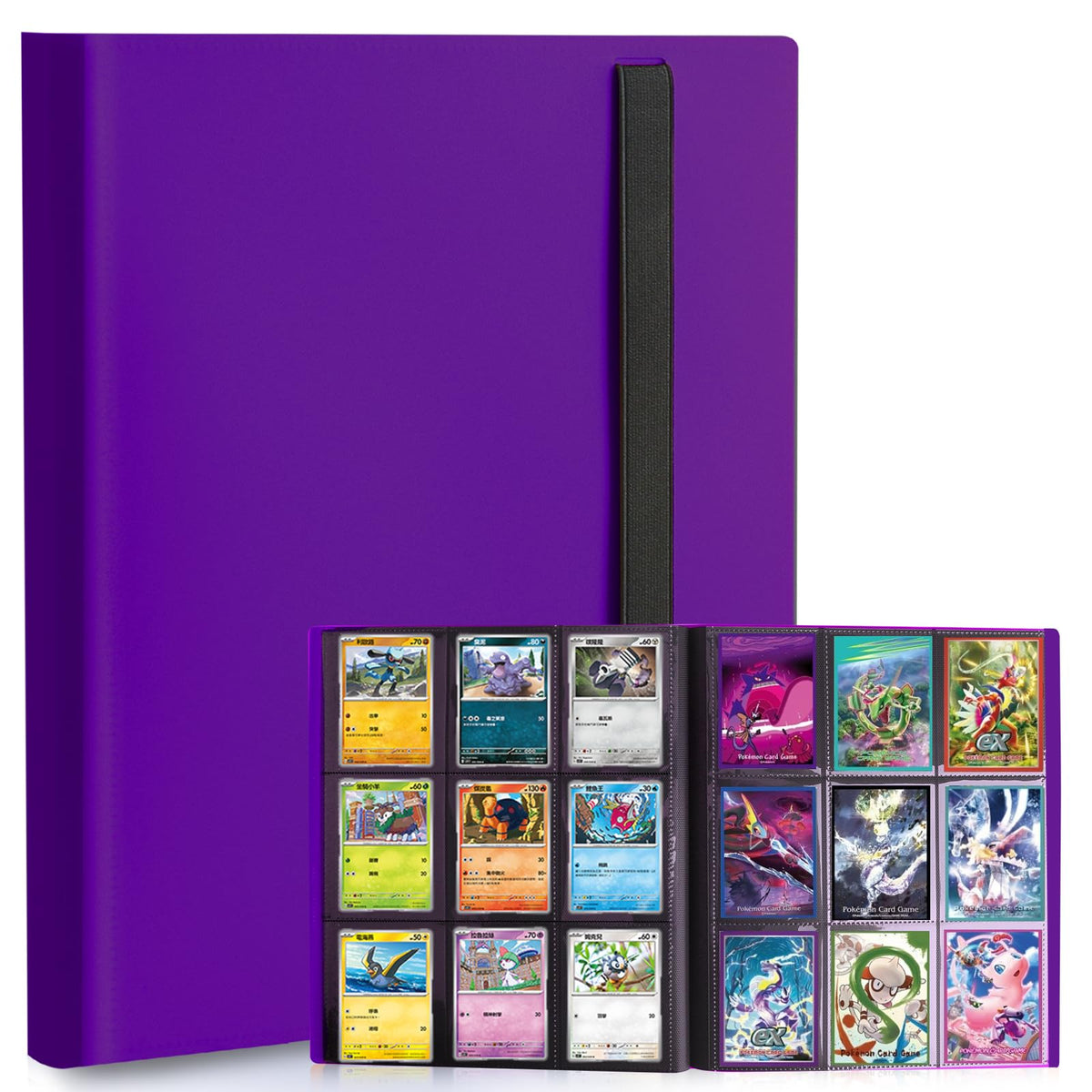 PUPTILY Card Binder 9-Pocket Trading Card Album, 360 Card Capacity, Purple