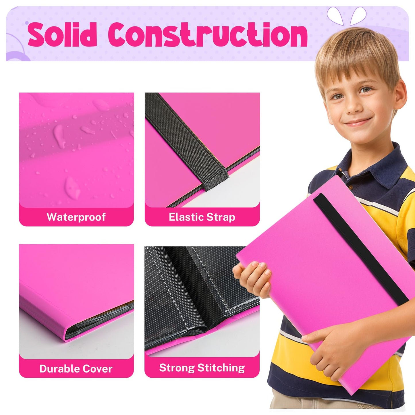 PUPTILY Card Binder 9-Pocket, 360-Card Capacity – Rose Red, 20 Pages, MTG/TCG Compatible