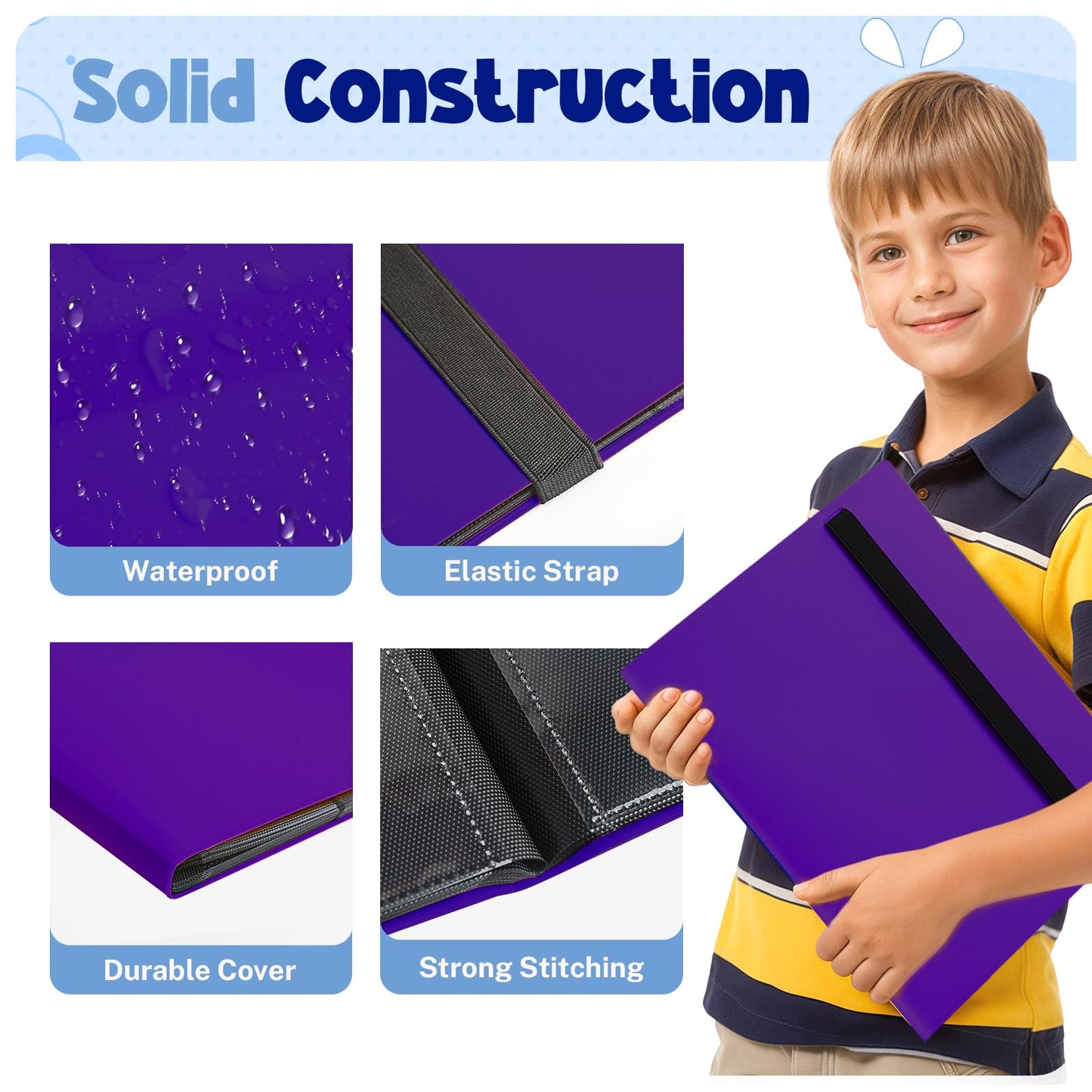 PUPTILY Card Binder 9-Pocket Trading Card Album, 360 Card Capacity, Purple