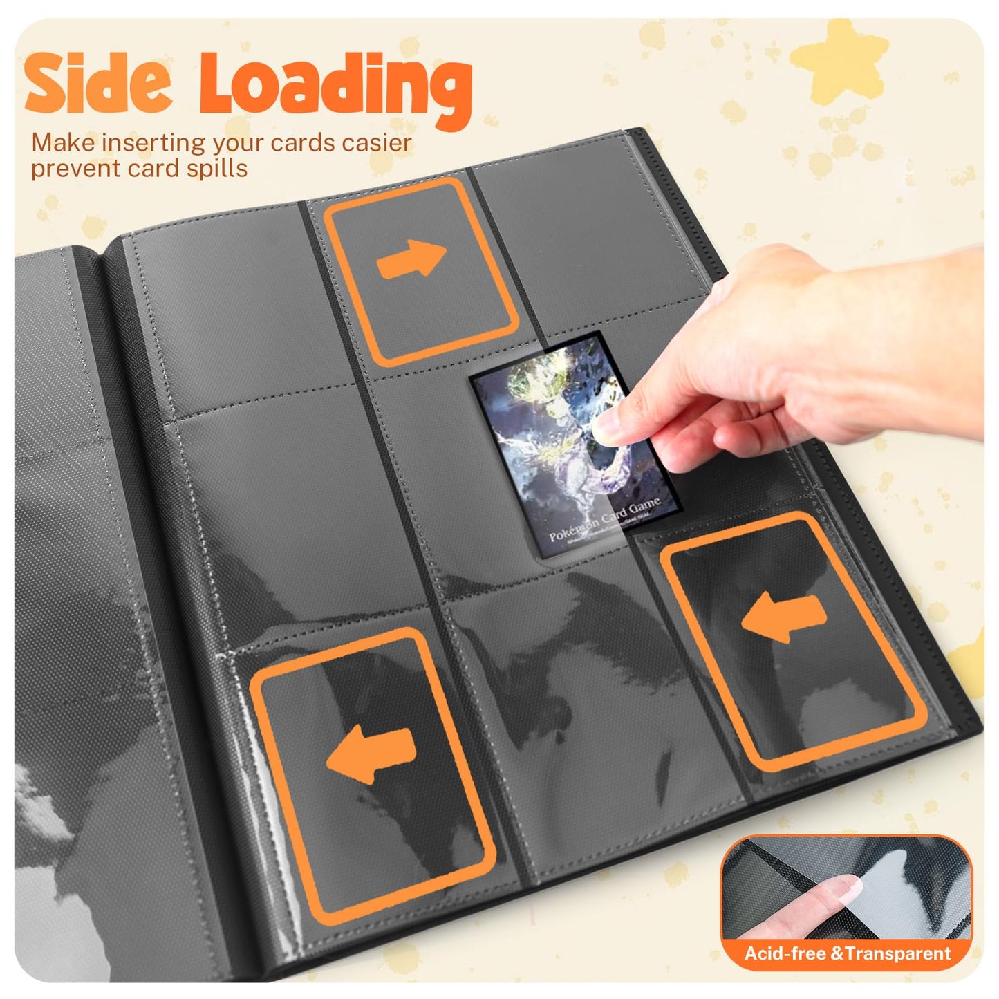 PUPTILY Card Binder — 9-Pocket 360 Card Capacity Trading Card Album (Black)