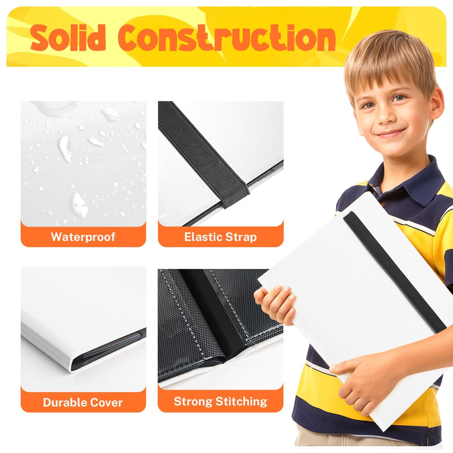 PUPTILY Card Binder - 9 Pocket Album, 360 Card Capacity, 20 Pages, White