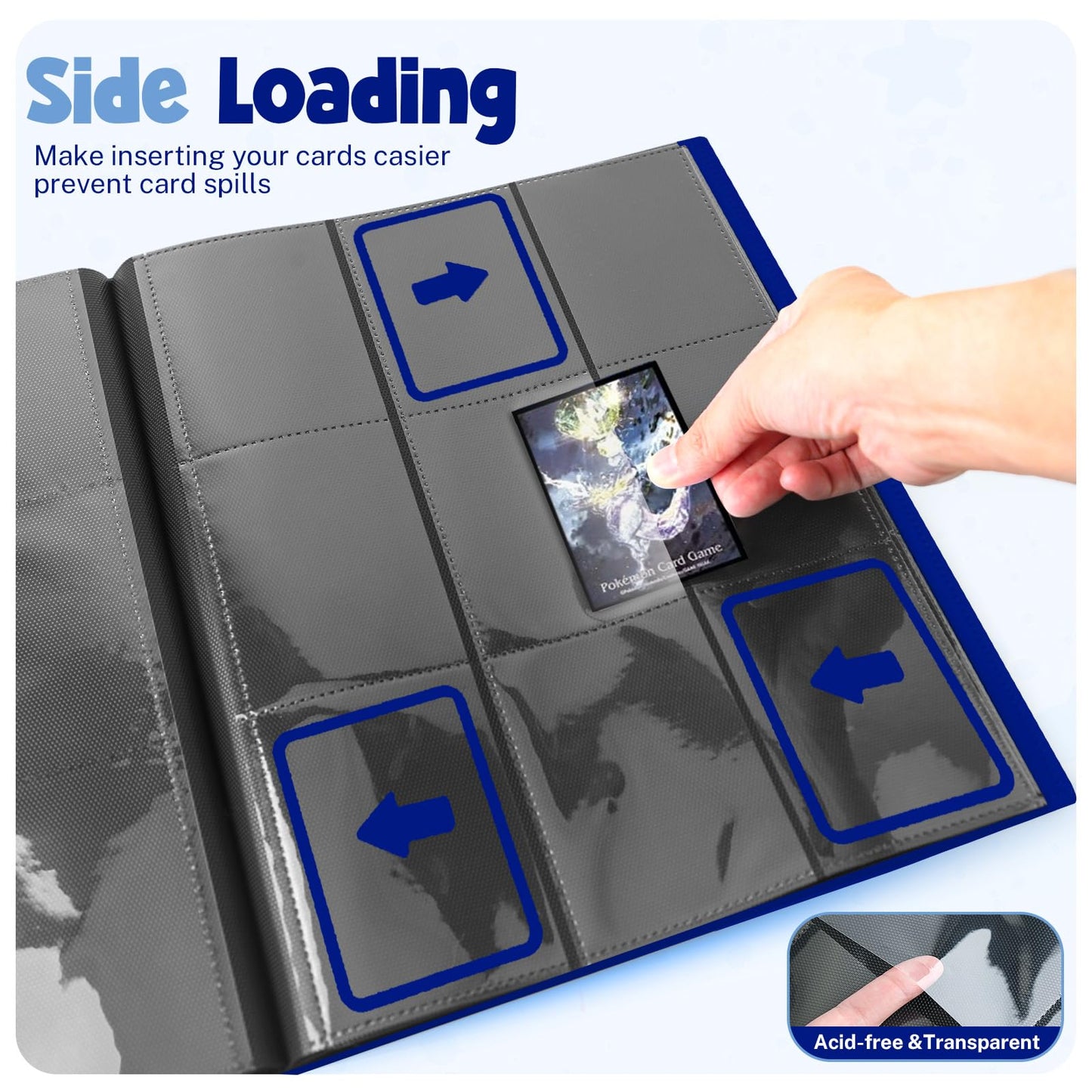 PUPTILY Card Binder – 360-Card Capacity, 9-Pocket Pages, Cobalt
