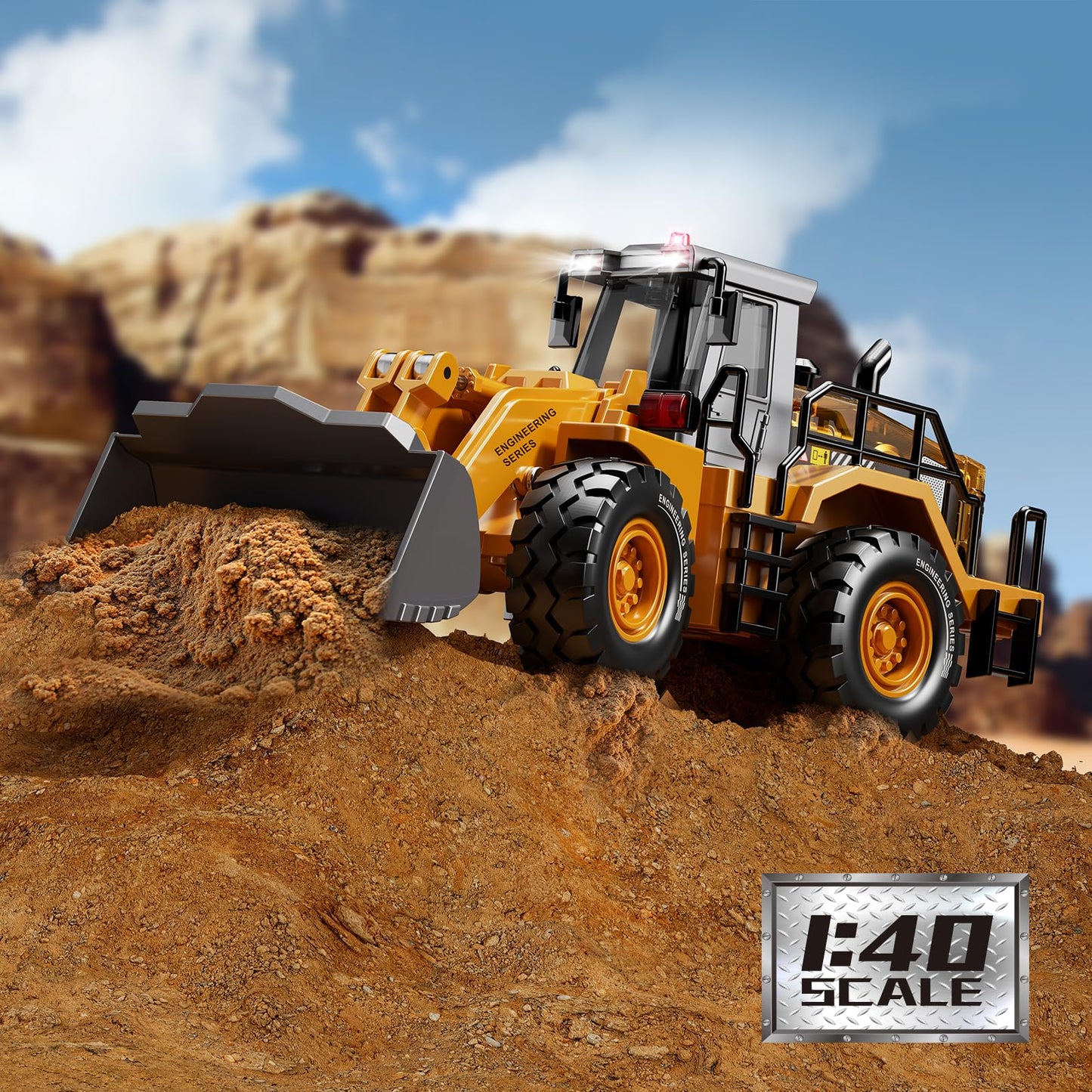 Pupu Pig Kids Metal Bulldozer Toy with Lights & Sounds — Die-Cast 1:40 Scale