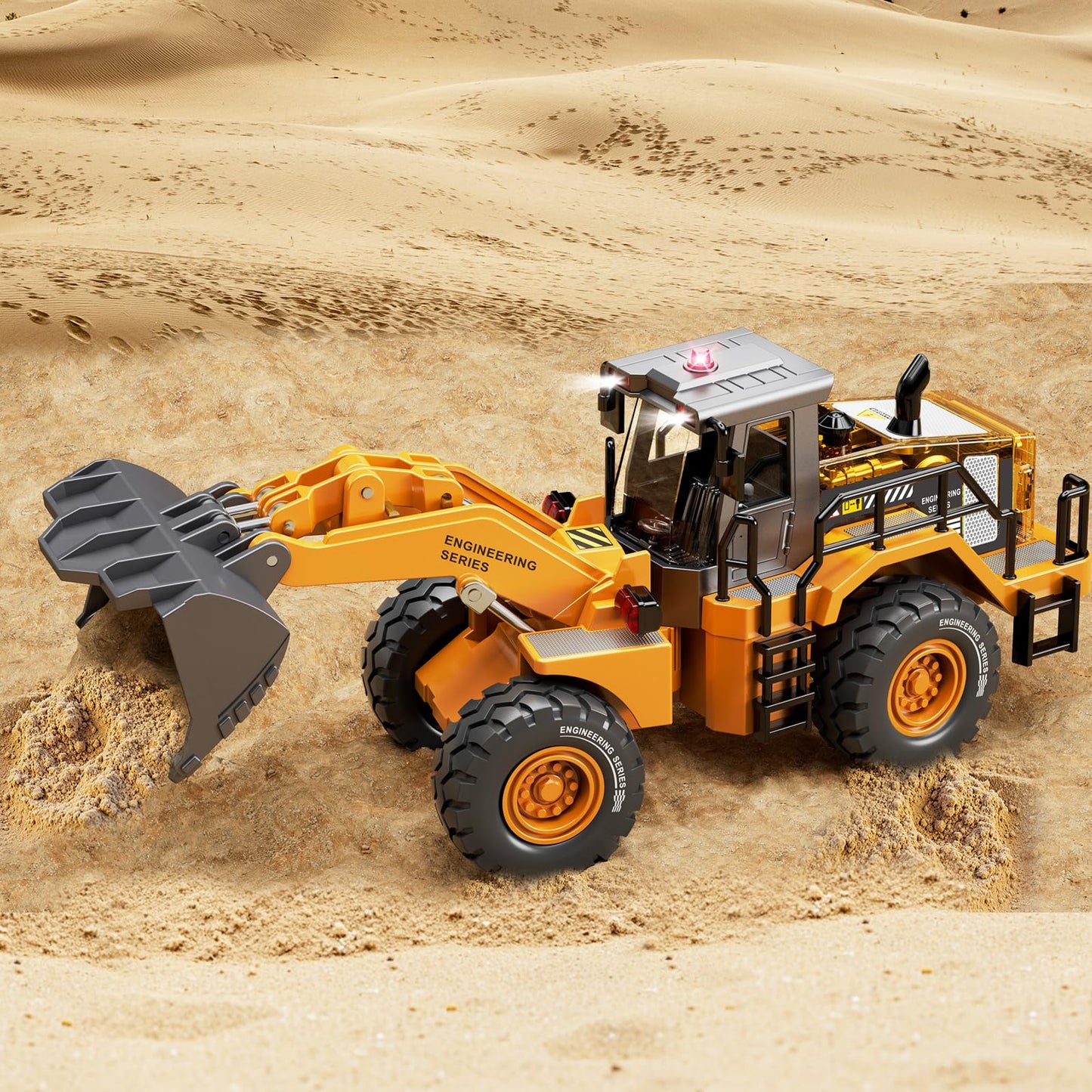 Pupu Pig Kids Metal Bulldozer Toy with Lights & Sounds — Die-Cast 1:40 Scale