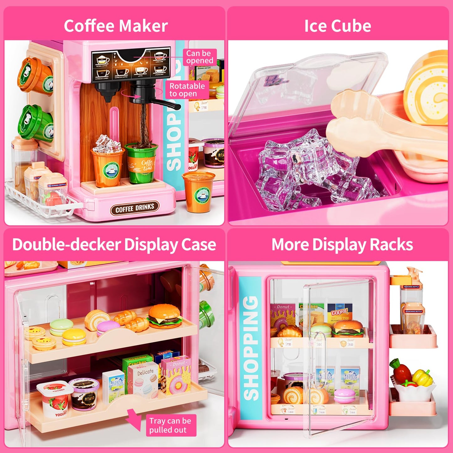 Pupu Pig Kids Grocery Store Playset – Realistic Cash Register, Scanner & Accessories | 3+