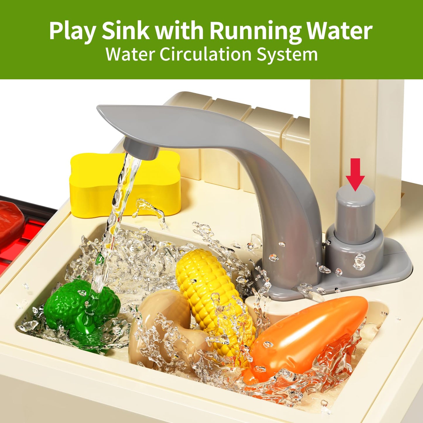 Pupu Pig Kids Kitchen Playset — Interactive Kitchen with Electric Stove, Grill, Sink, Lights & Sounds