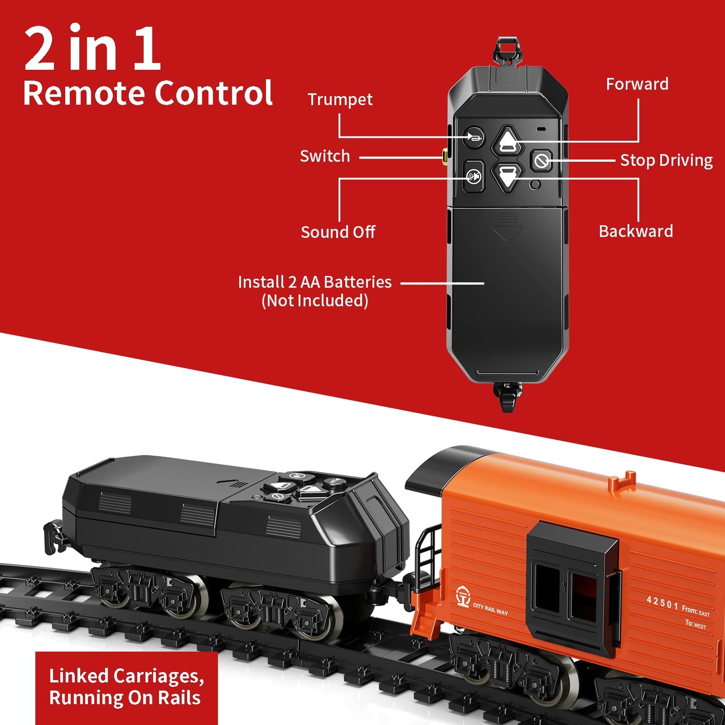 Pupu Pig Model Train Set – 3-Way Smoke Locomotive, 5 Cars, Luxury Track Kit
