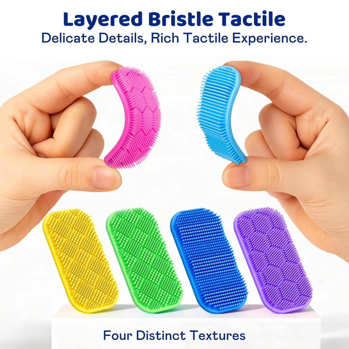 PuraEase Bristle Tactile Sensory Stickers – 8pc Soft Fidget Strips for Focus & Calm