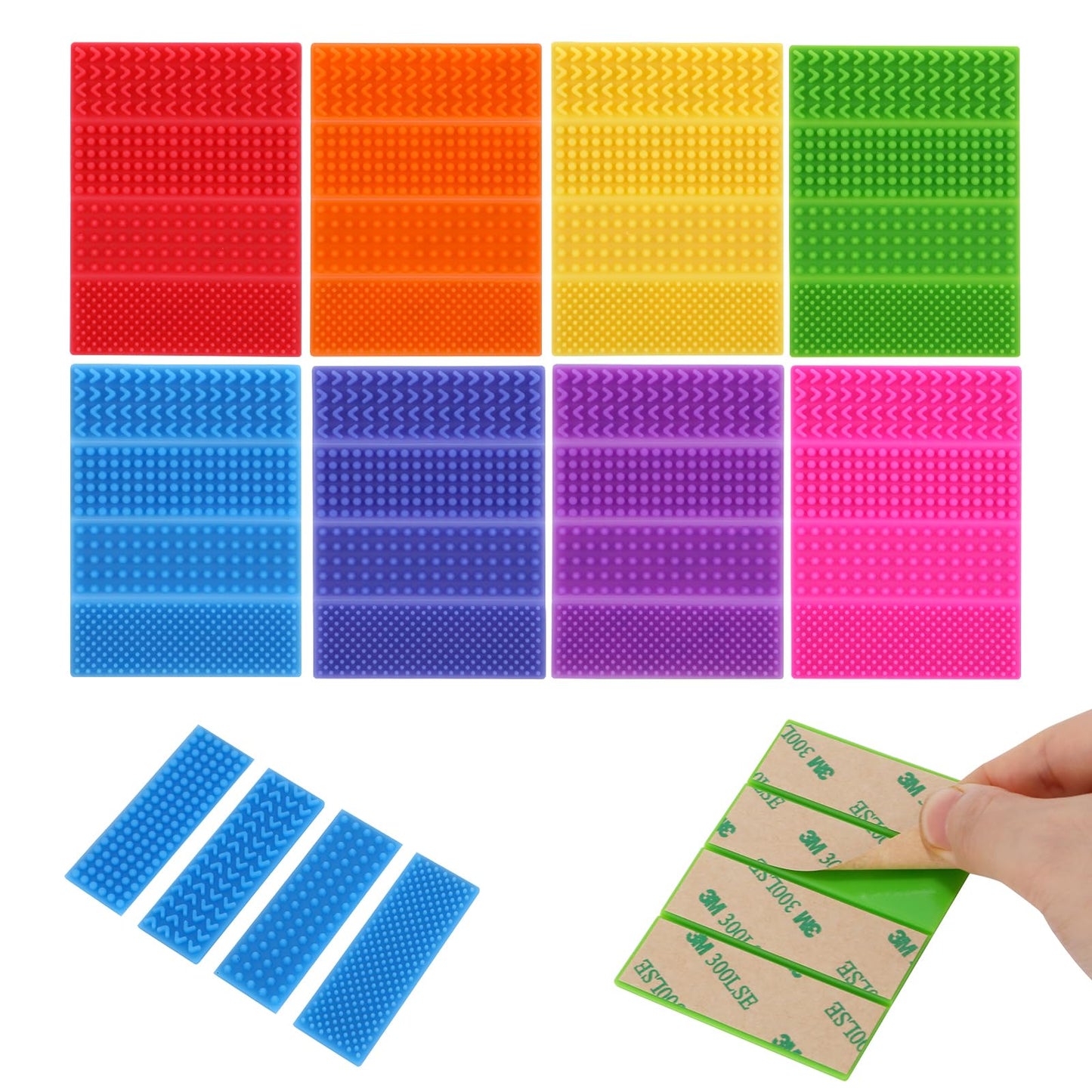PuraEase Textured Sensory Stickers – 8-Pack Silicone Fidget Strips