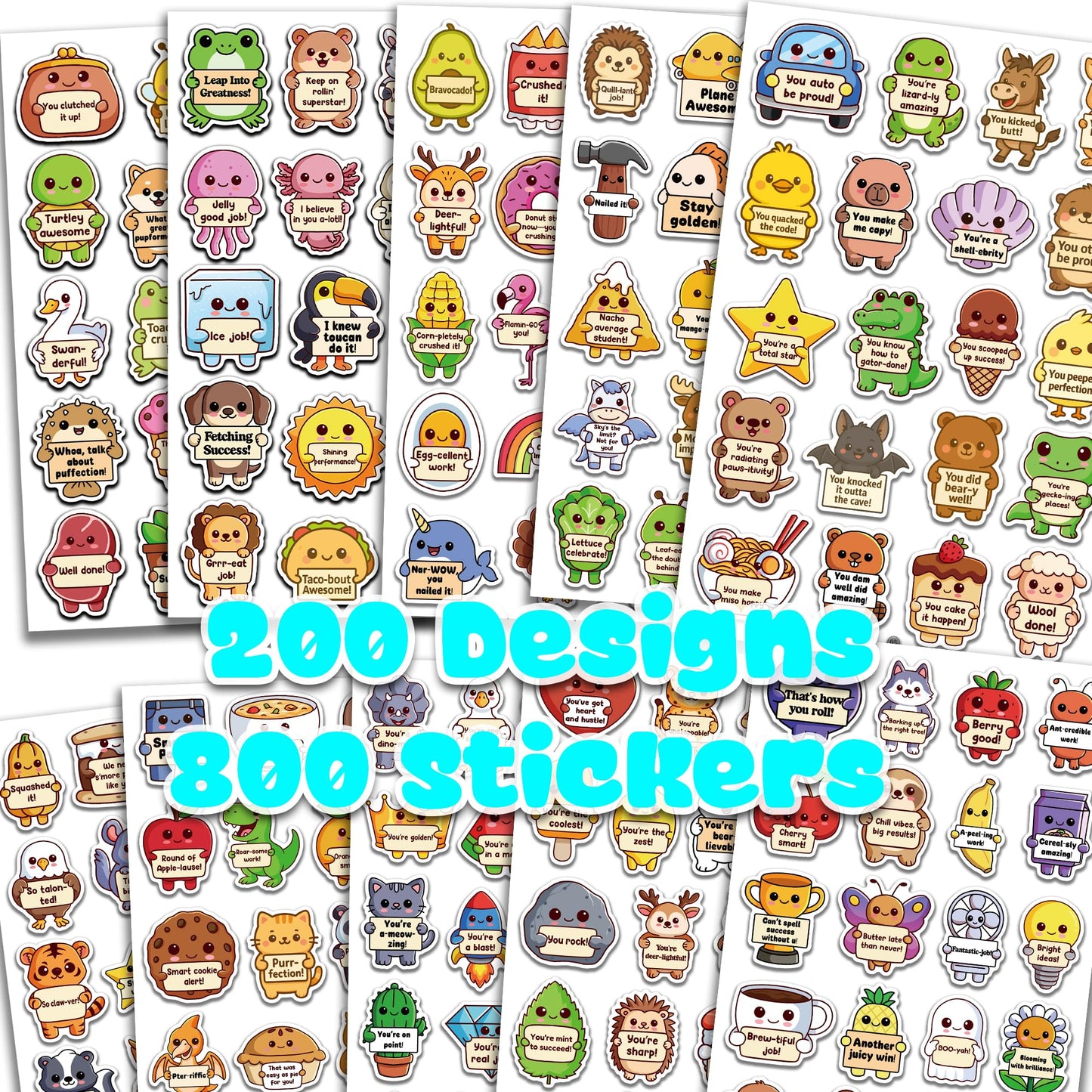 Puraesla 800Pcs Teacher Stickers for Kids – Motivational Classroom Rewards