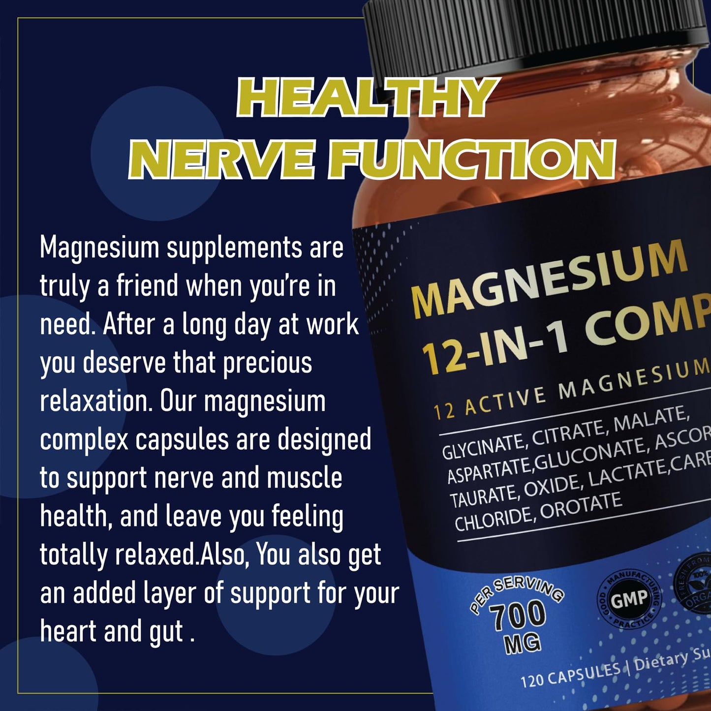 Puravita Magnesium Complex 700mg 12-in-1 | Easy Absorption | Vegan & Non-GMO | 120 Capsules