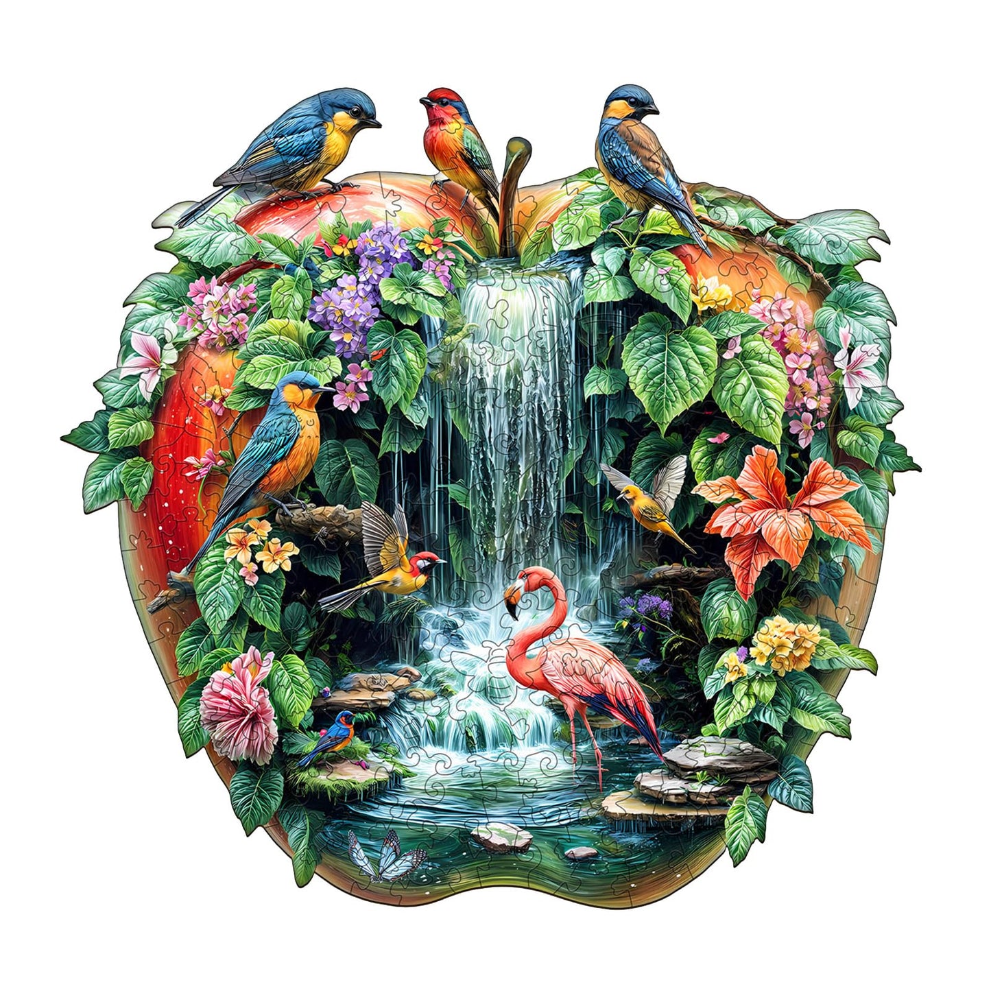 Purdicra Paradise Garden Wooden Puzzle for Adults – Animal-Shaped 235-Piece Jigsaw