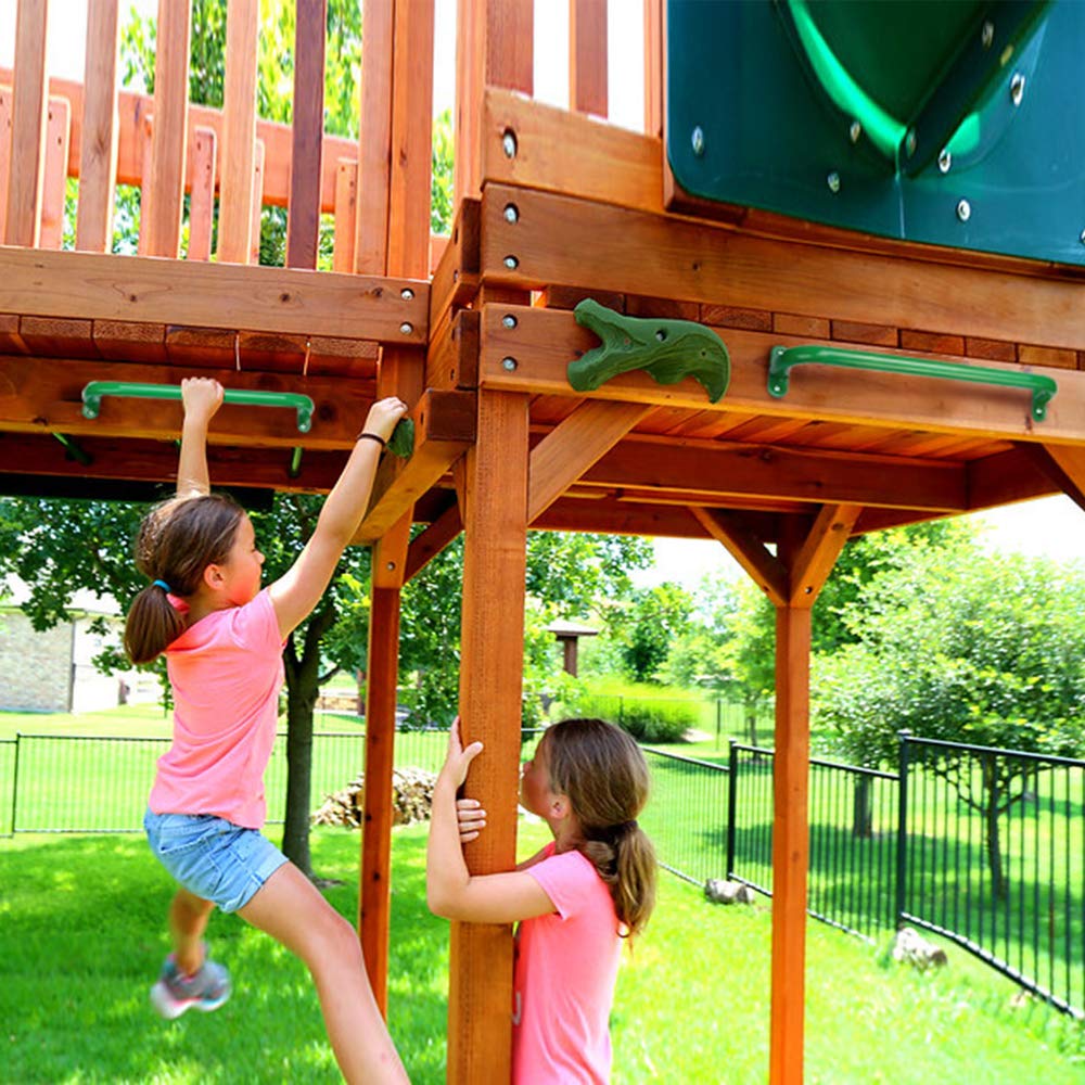 Purife 17.2 Inch Metal Playground Handles – Green (Set of 2) for Outdoor Playsets