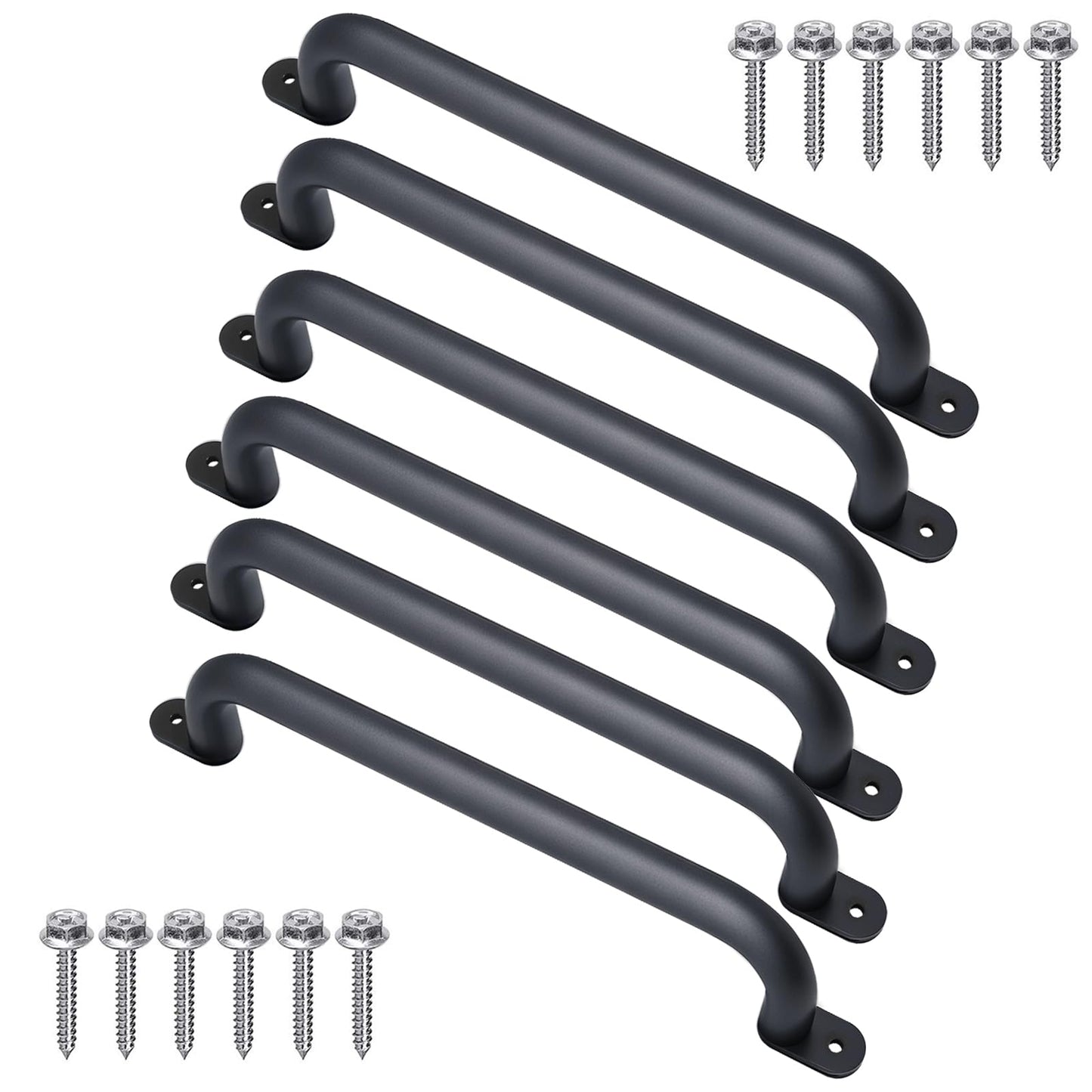 Purife 17-Inch Black Metal Playground Safety Handles Pack of 6